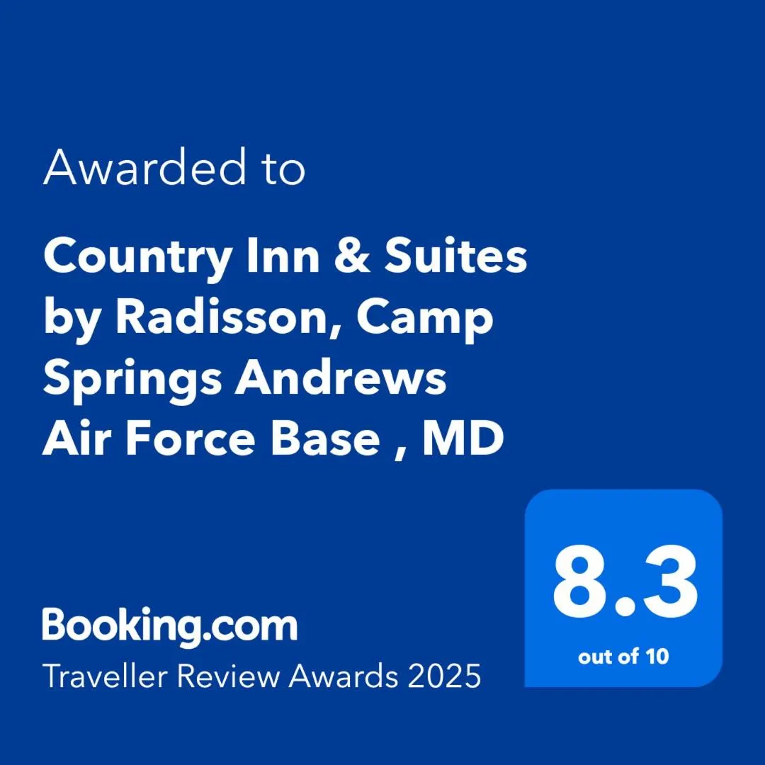 Certificate/Award in Country Inn & Suites by Radisson, Camp Springs Andrews Air Force Base , MD