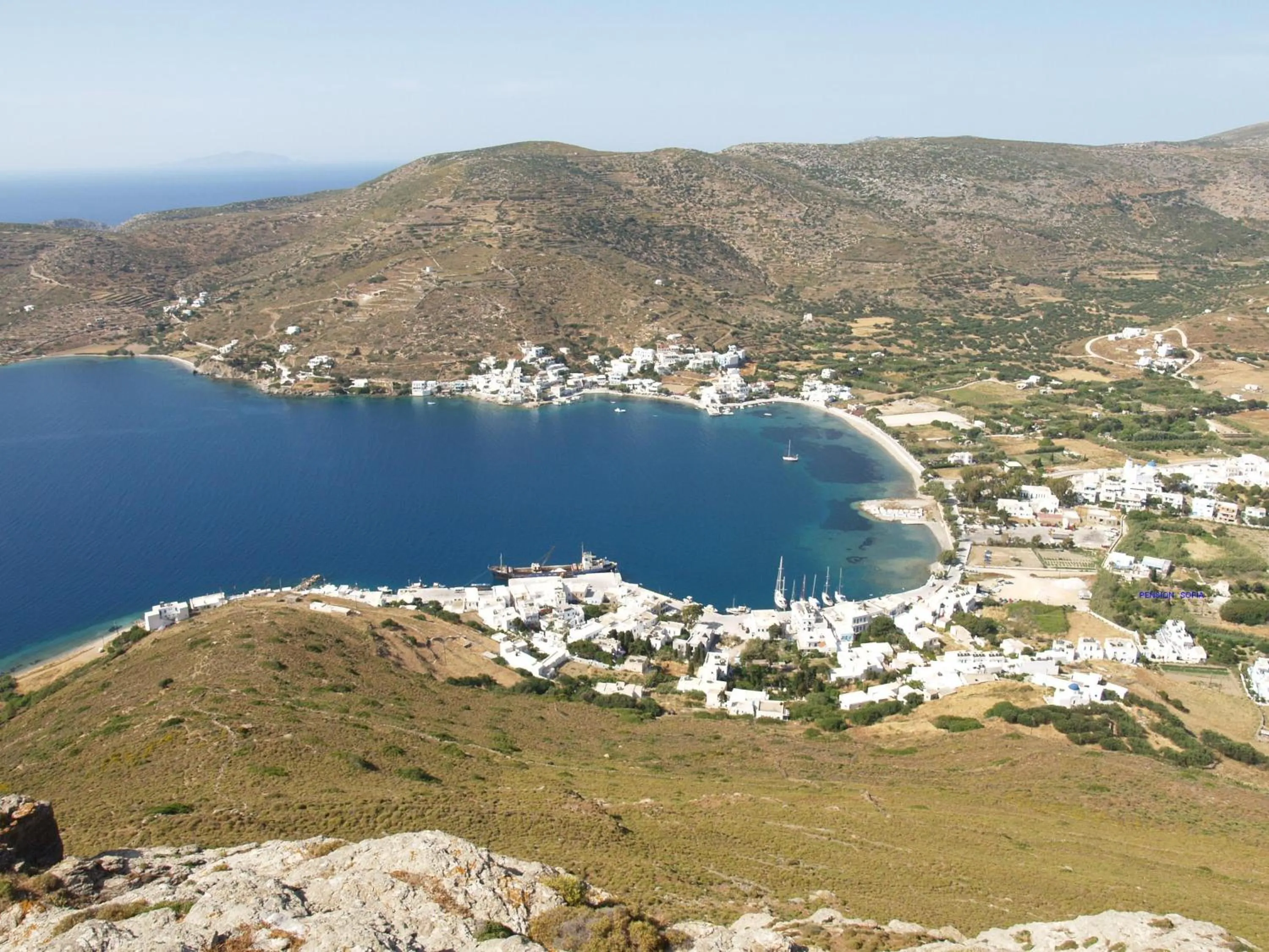Bird's eye view in Pension Sofia Amorgos-Katapola