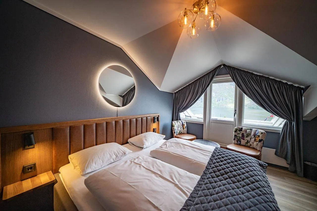 Bed in Hotel Aurlandsfjord