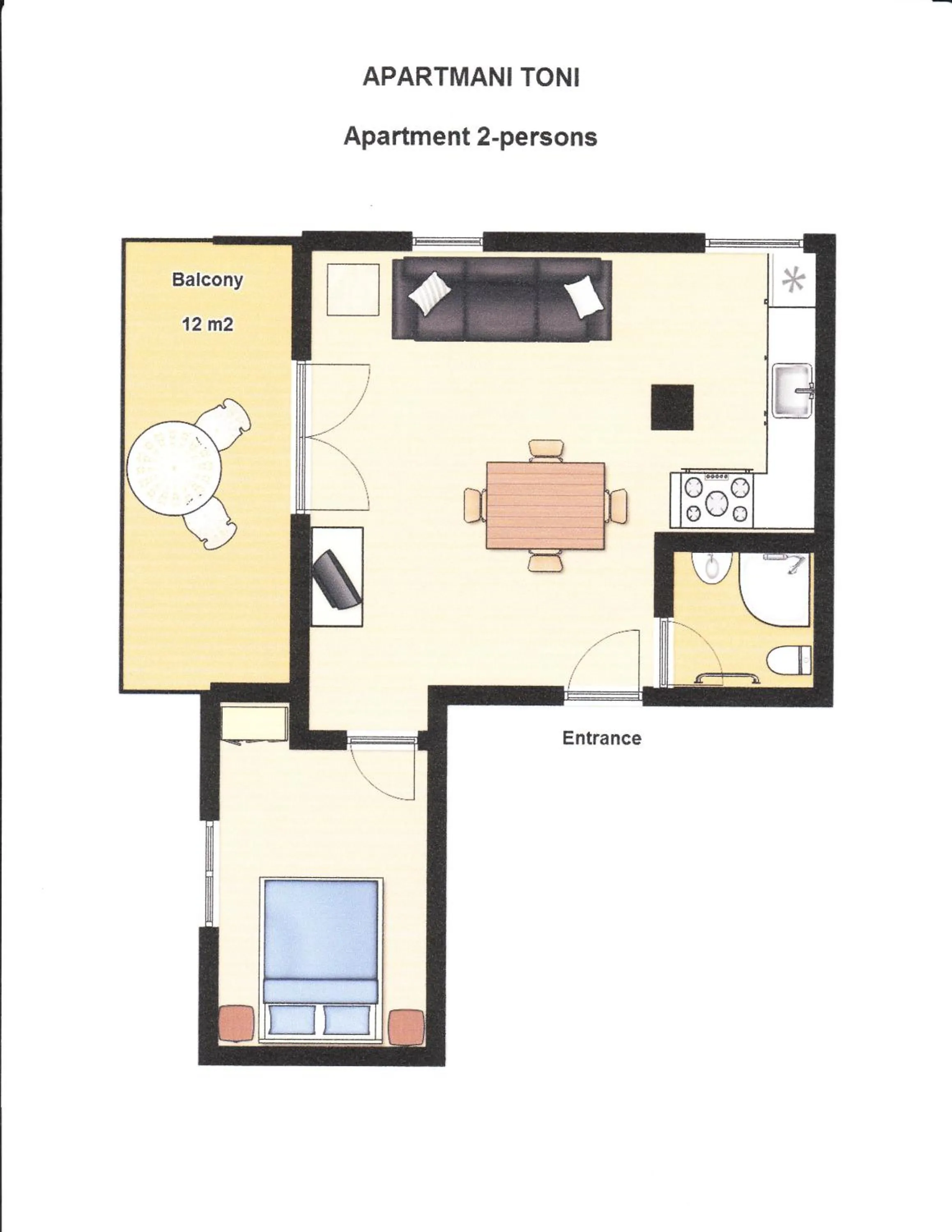 Floor plan in Apartments Toni, Borik
