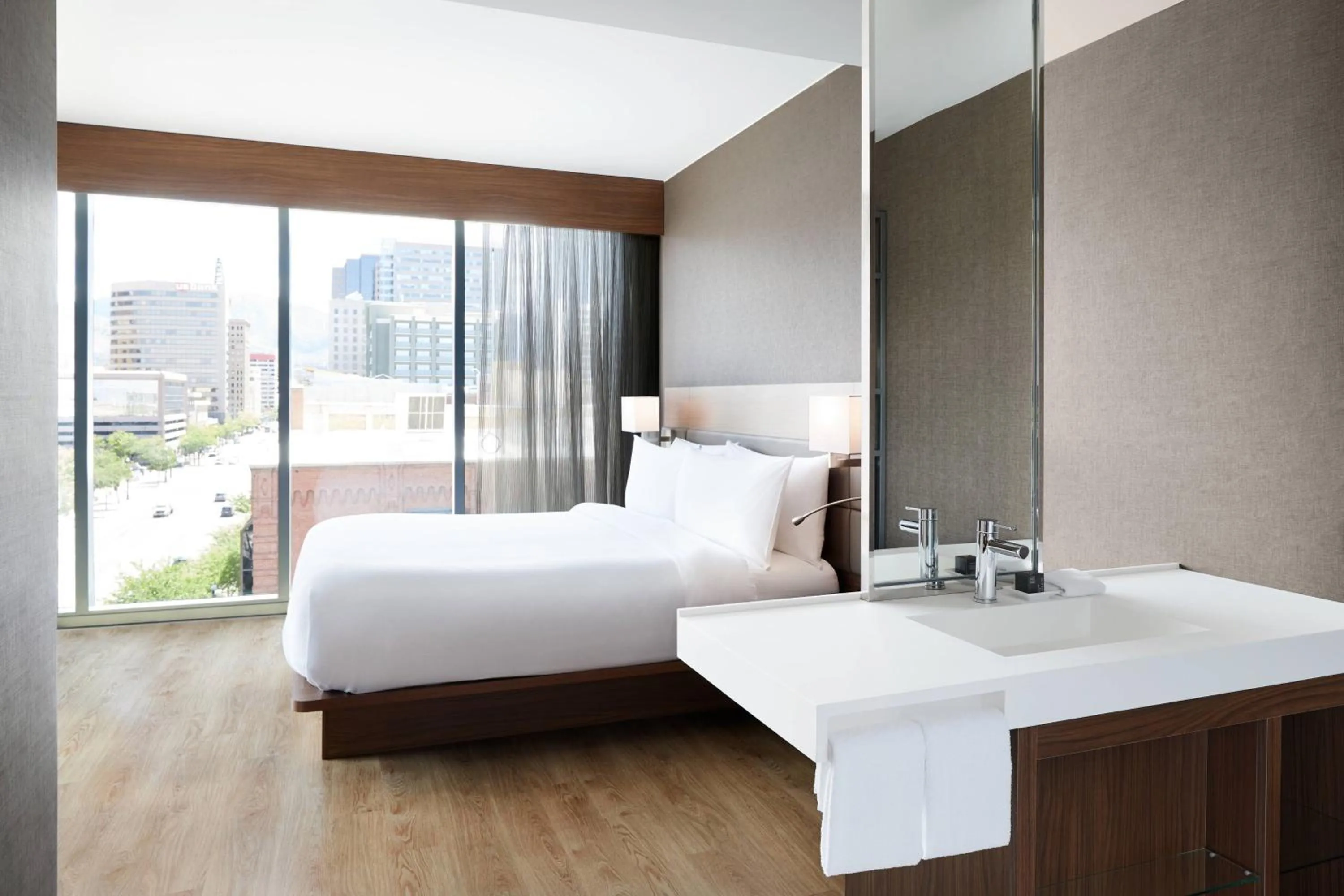 Photo of the whole room, Bed in AC Hotel By Marriott Salt Lake City Downtown