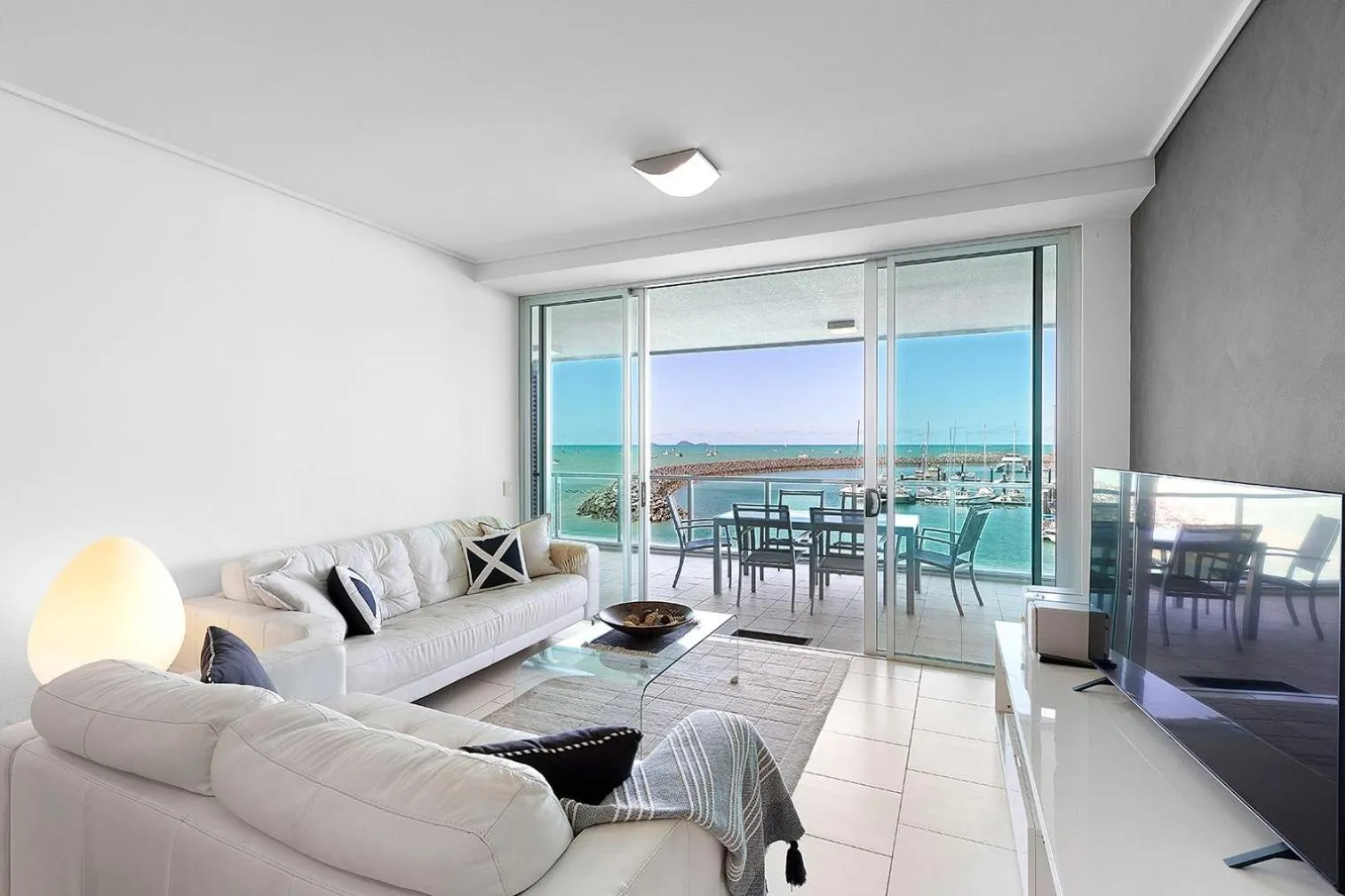 Living room in Peninsula Airlie Beach