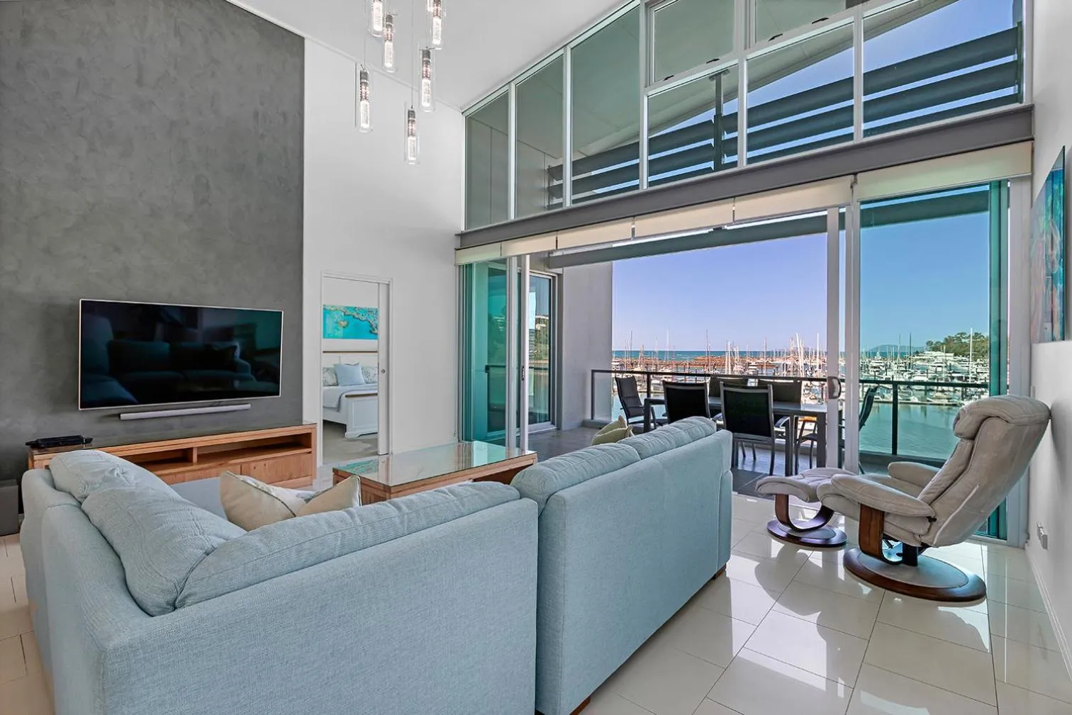 Living room in Peninsula Airlie Beach