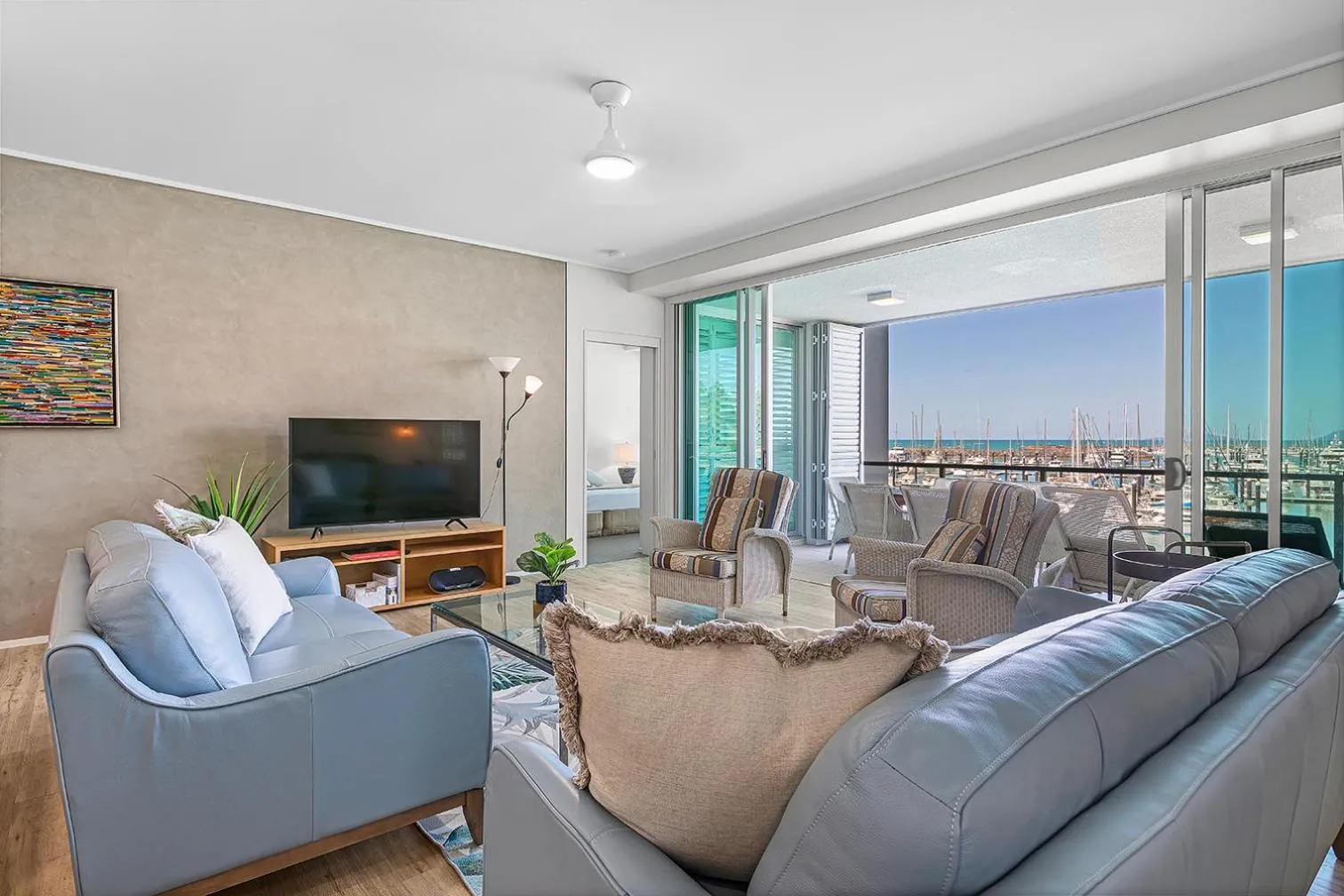Living room in Peninsula Airlie Beach