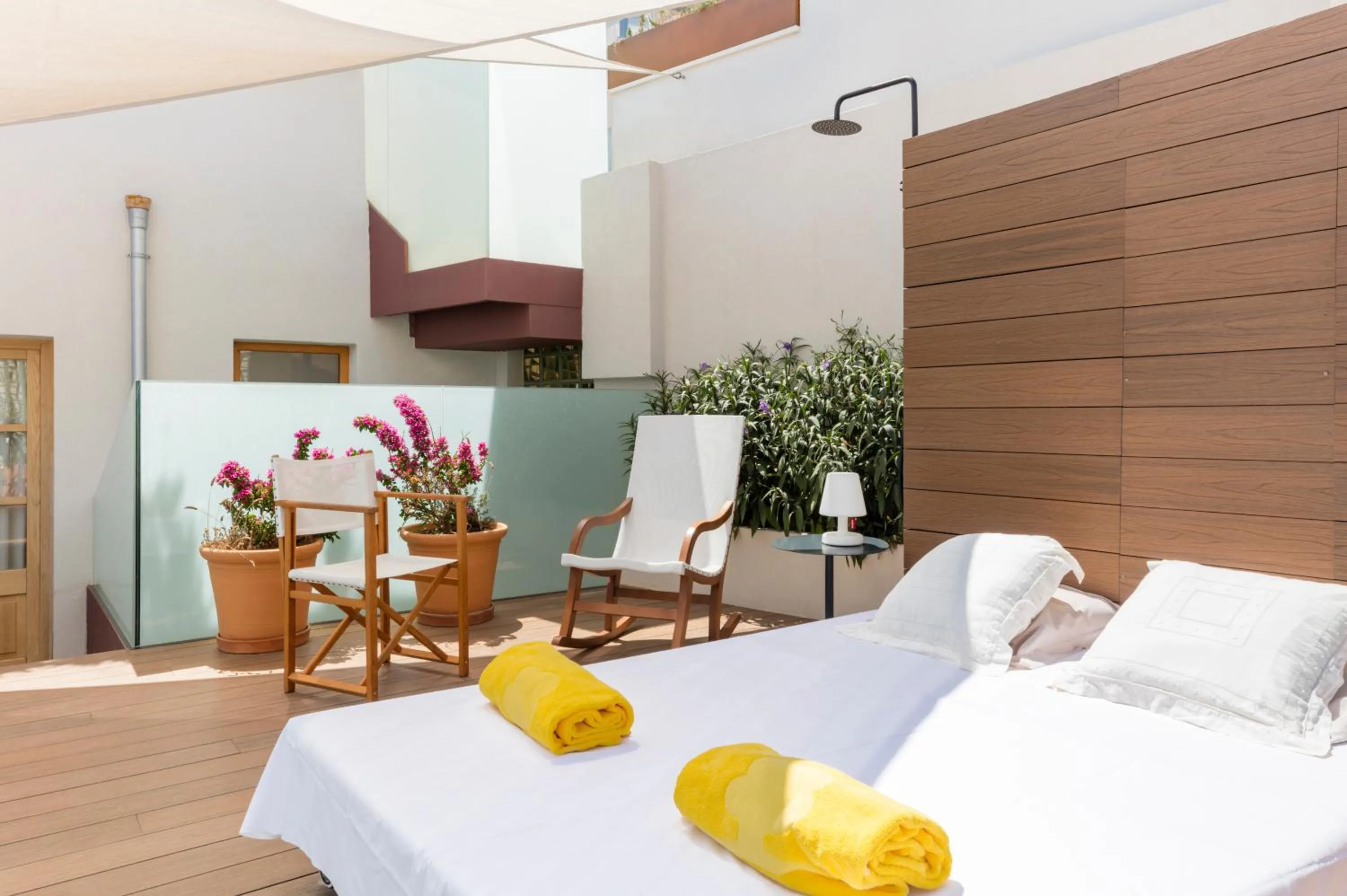 Balcony/Terrace, Bed in Fonda Llabres Boutique