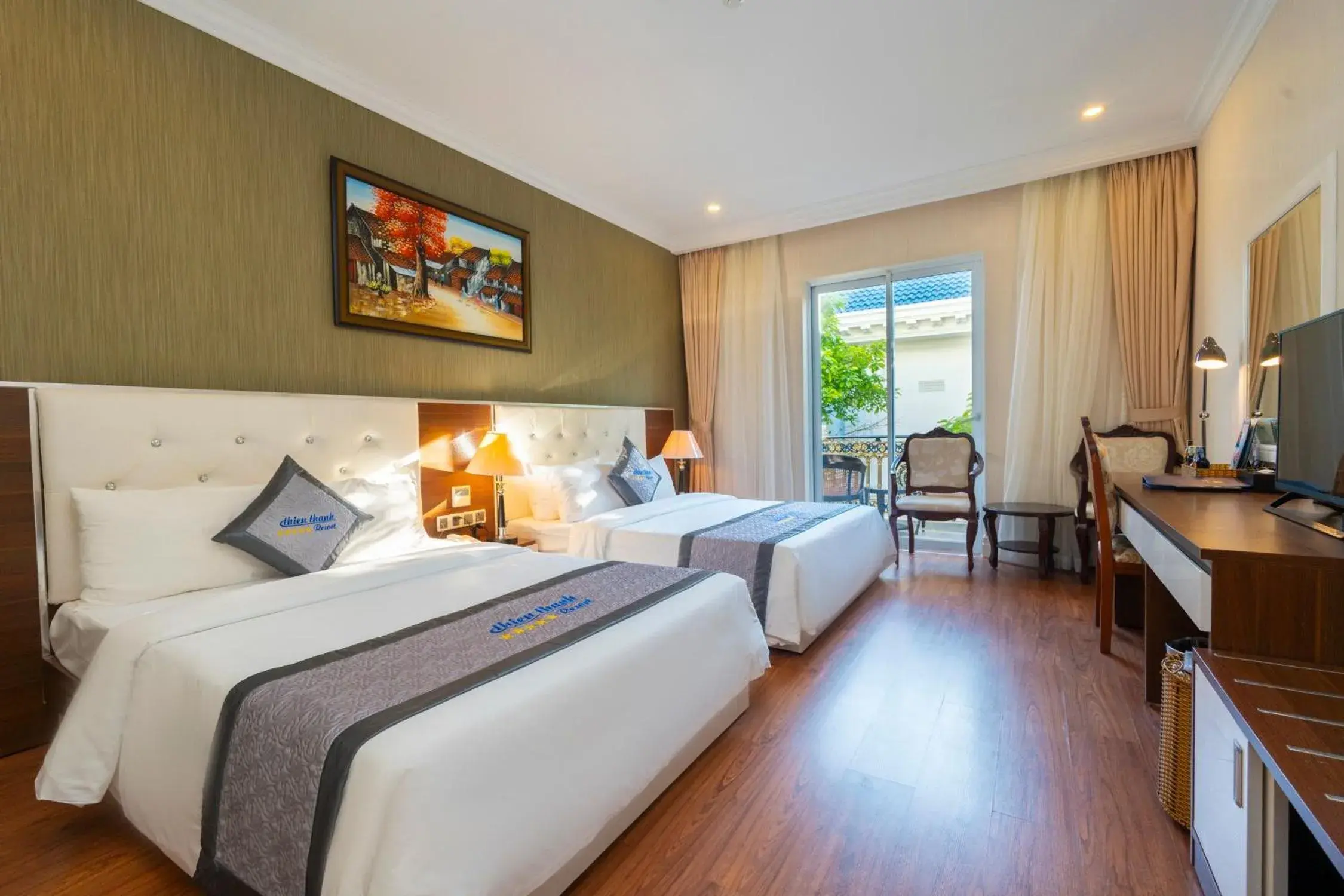 Deluxe Twin Garden View in Thien Thanh Resort Deluxe Twin Garden View in Thien Thanh Resort