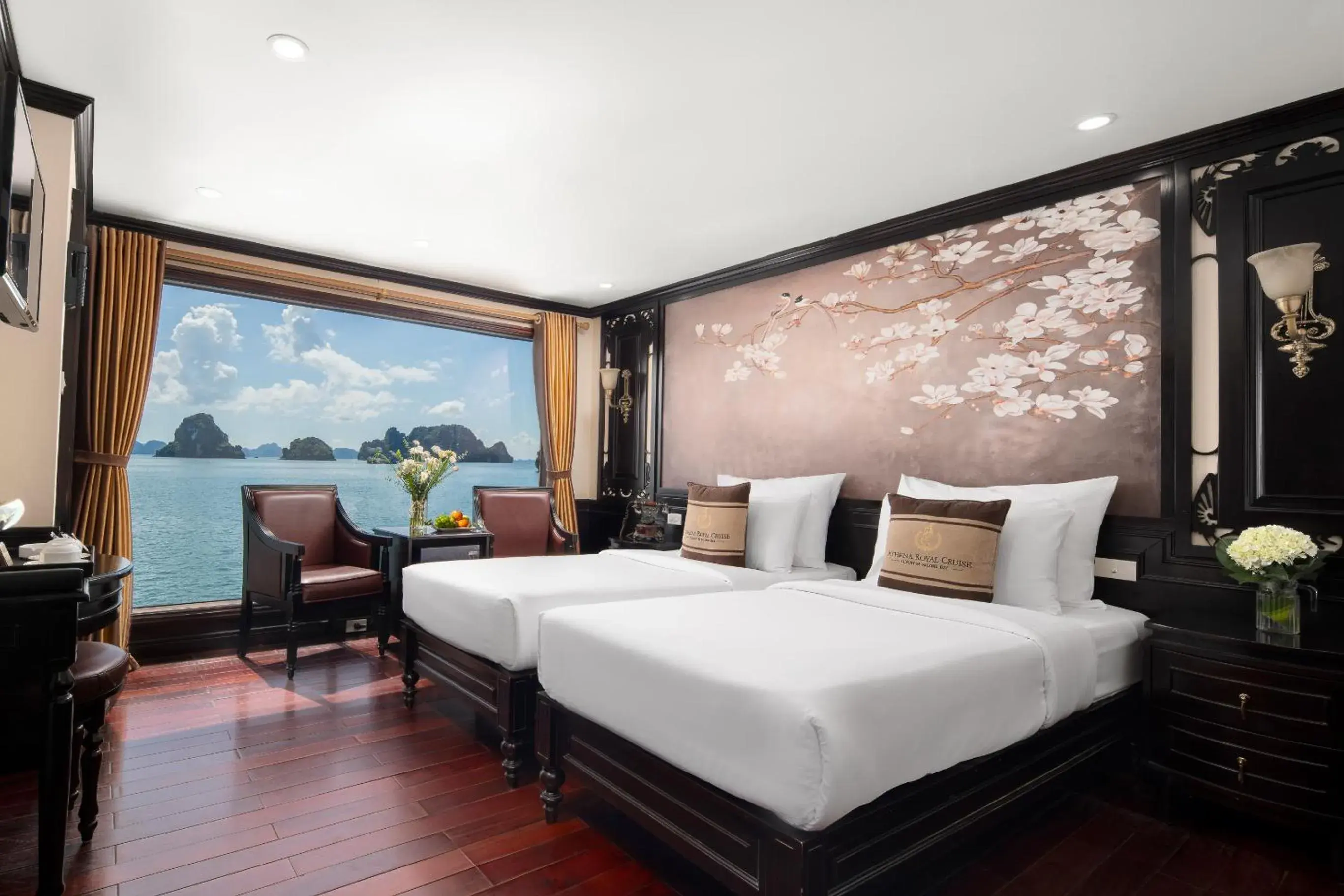 Elegant Suite With Private Balcony - single occupancy - 2 Days 1 Night in Athena Royal Cruise - Luxury in Halong Bay Elegant Suite With Private Balcony - single occupancy - 2 Days 1 Night in Athena Royal Cruise - Luxury in Halong Bay