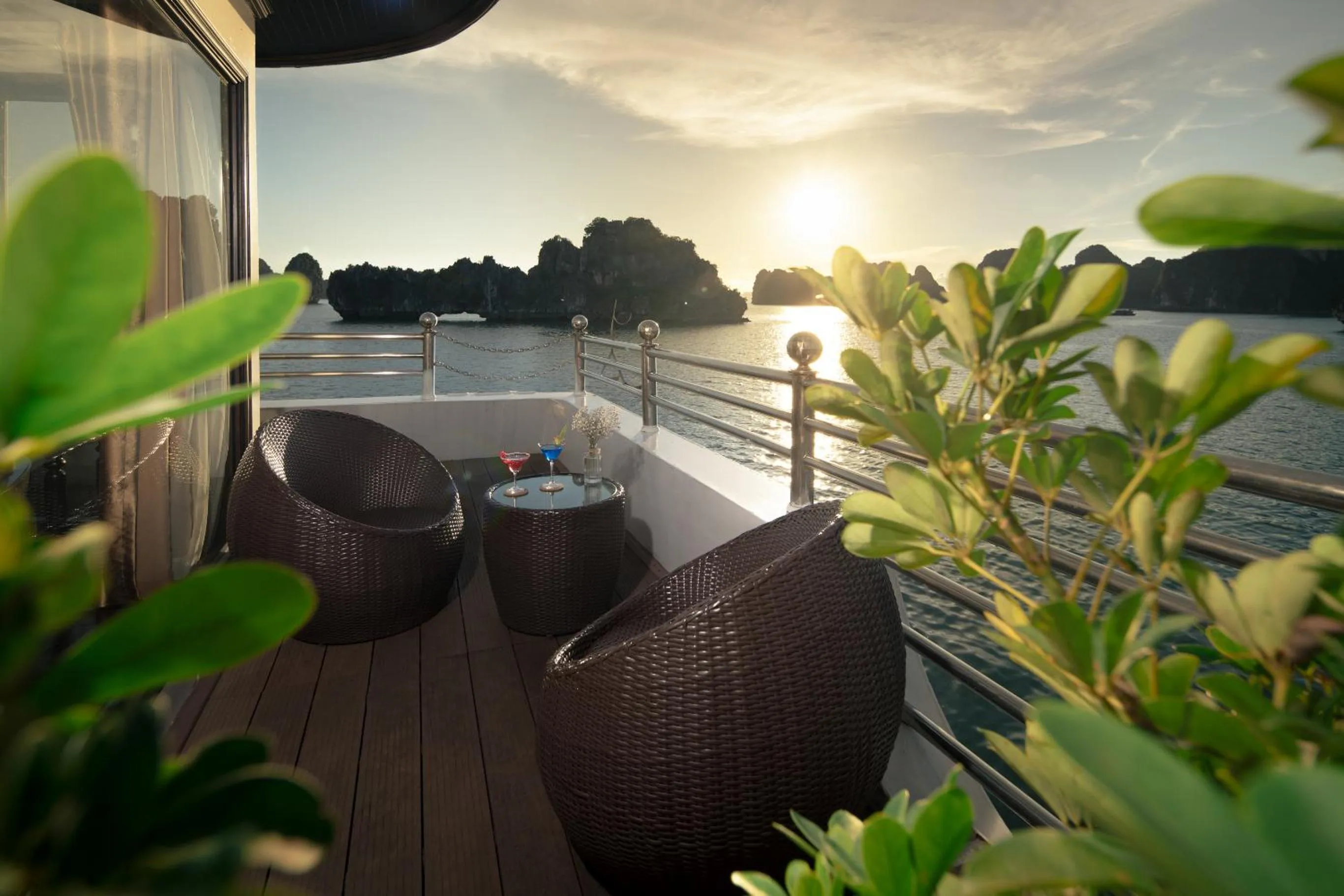 Balcony/Terrace in Athena Royal Cruise - Luxury in Halong Bay