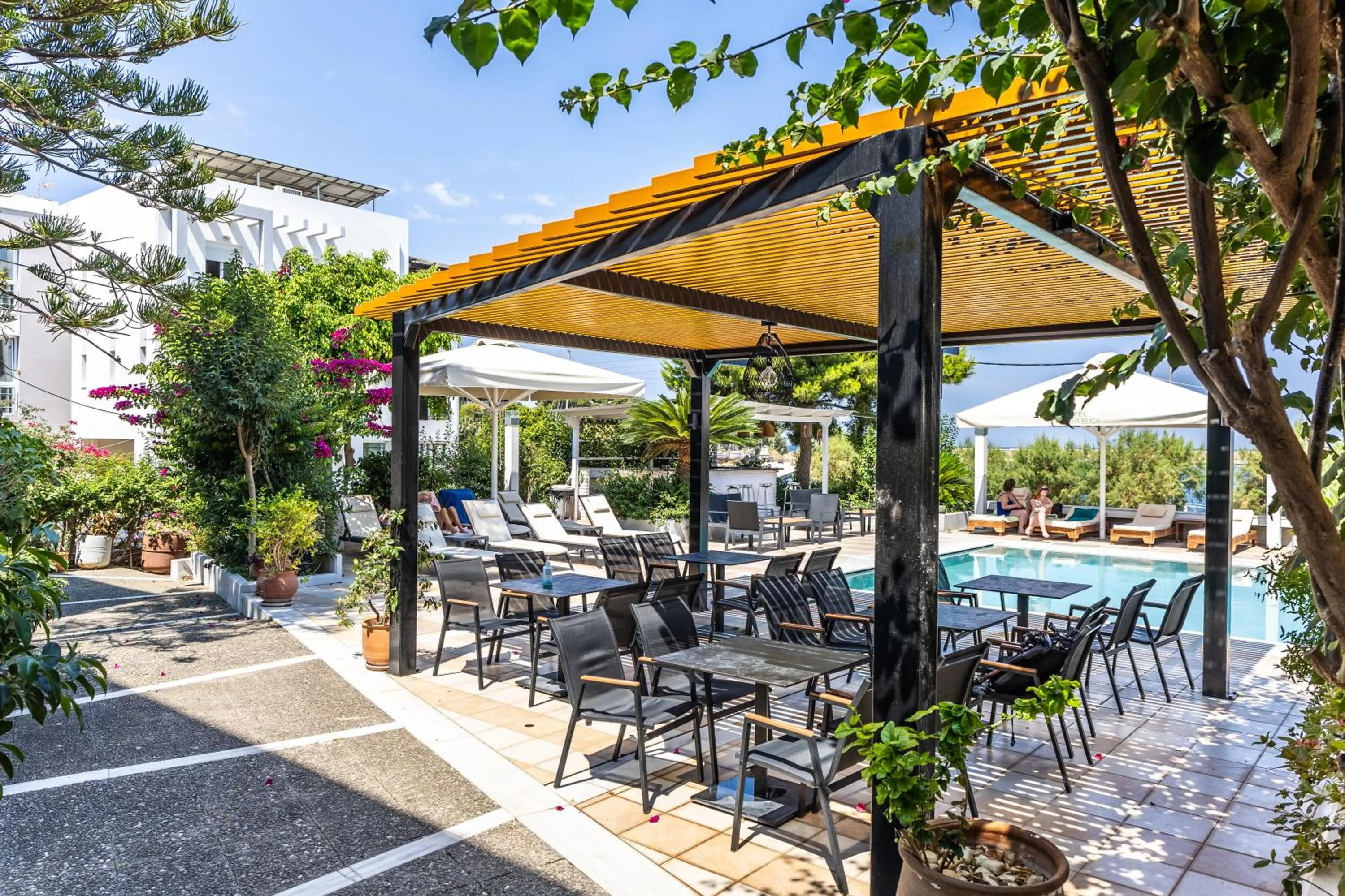 Patio in Kyparissia Beach Hotel