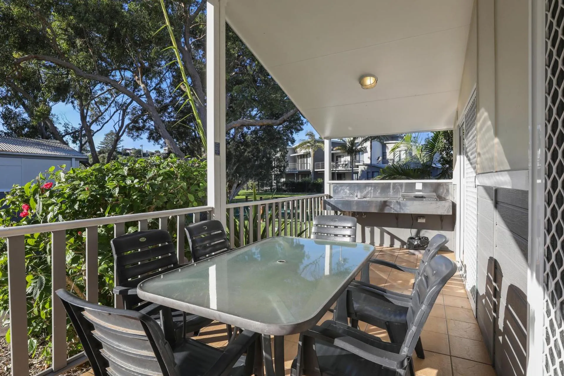 Patio in Kendalls Beach Holiday Park