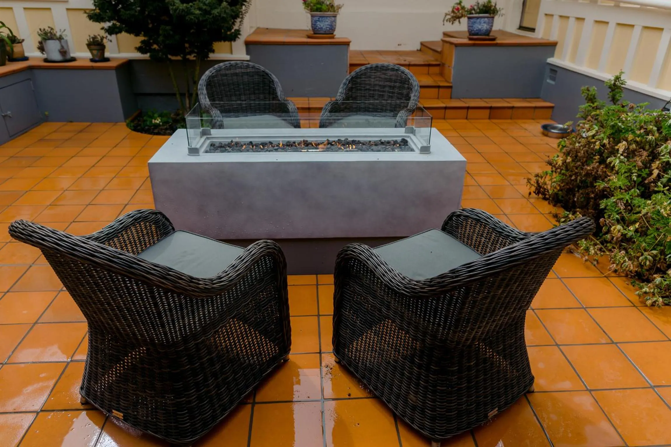 Seating area in Pen-y-bryn Lodge