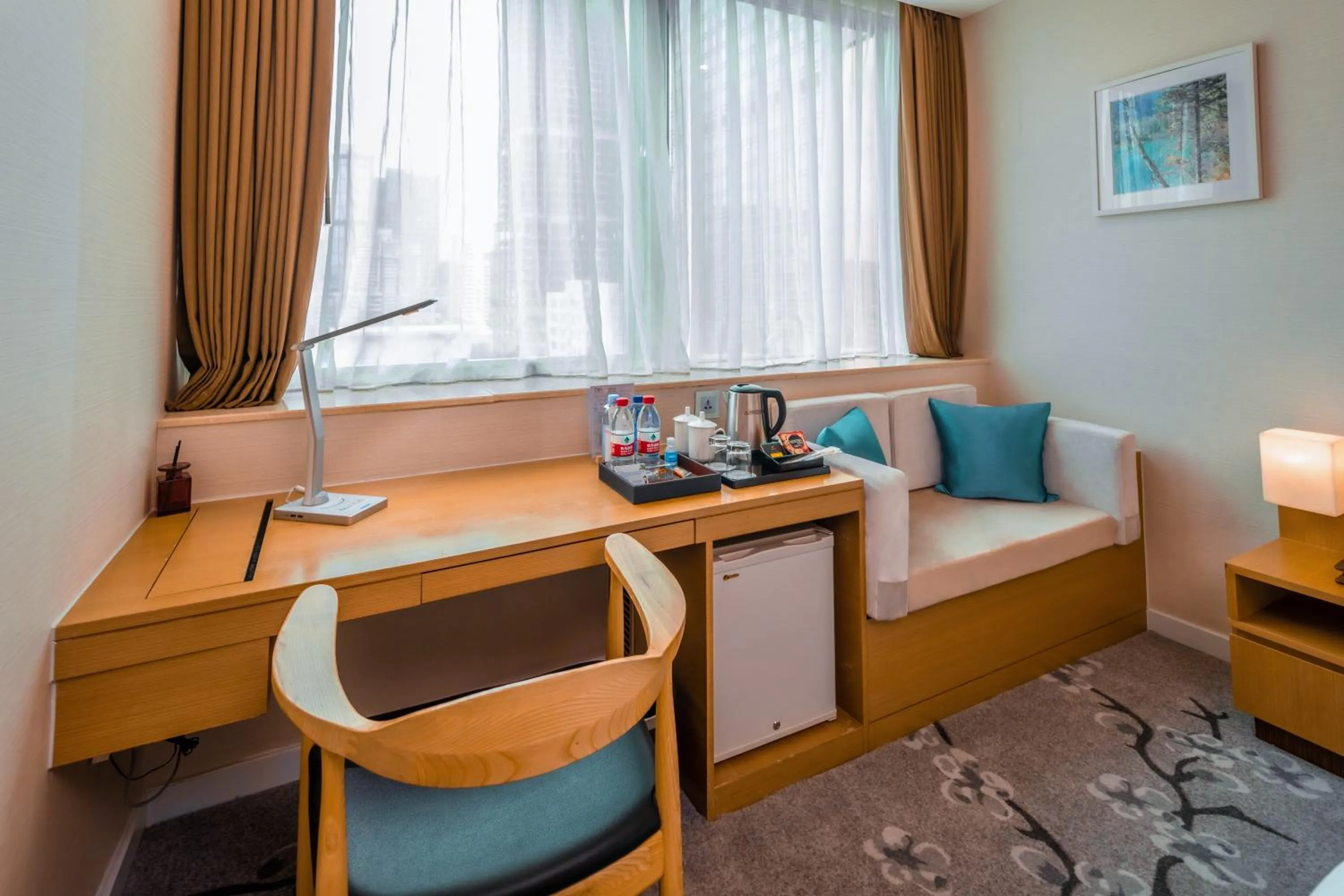 Seating area in China Mayors Plaza