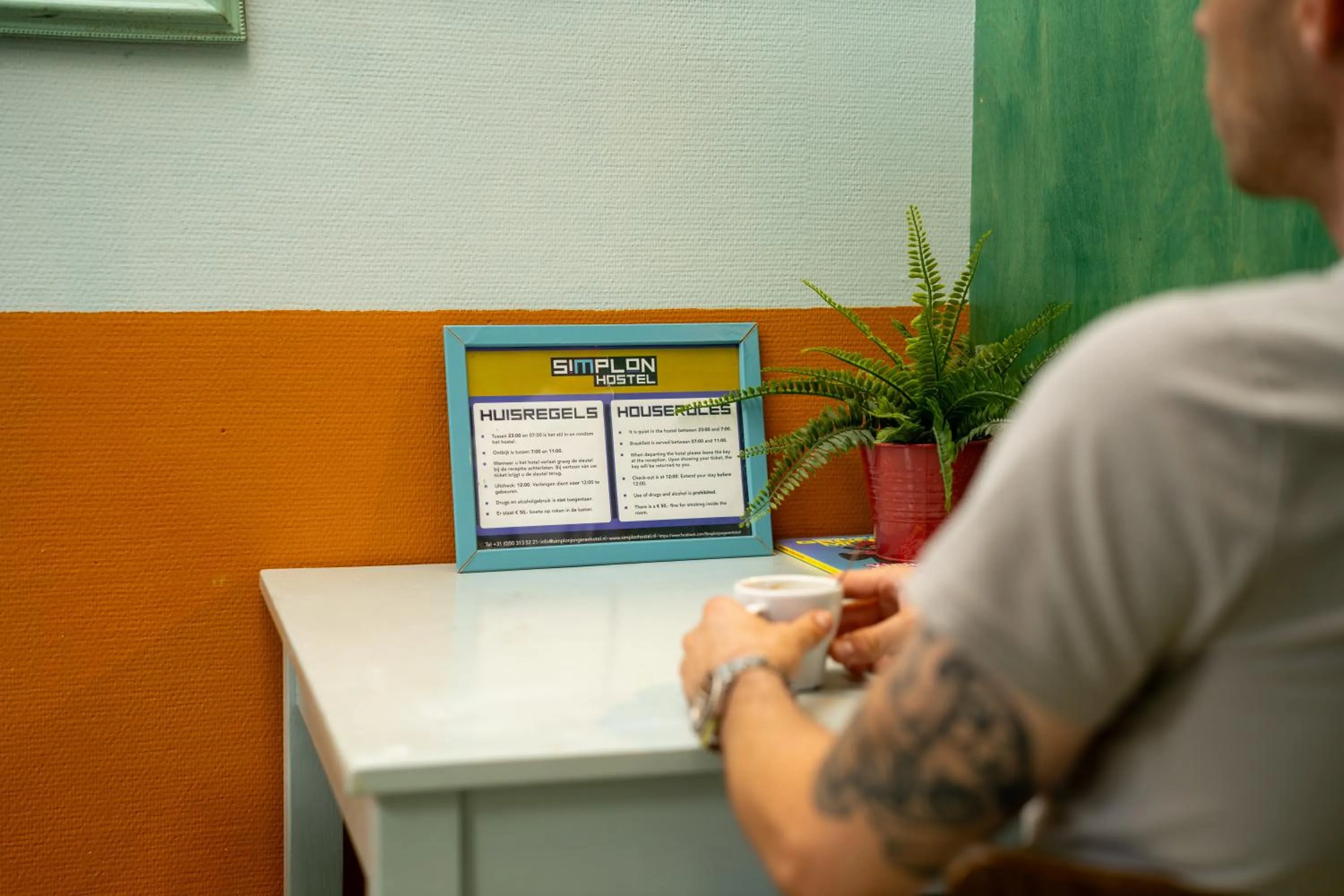 Decorative detail in Simplon Hostel