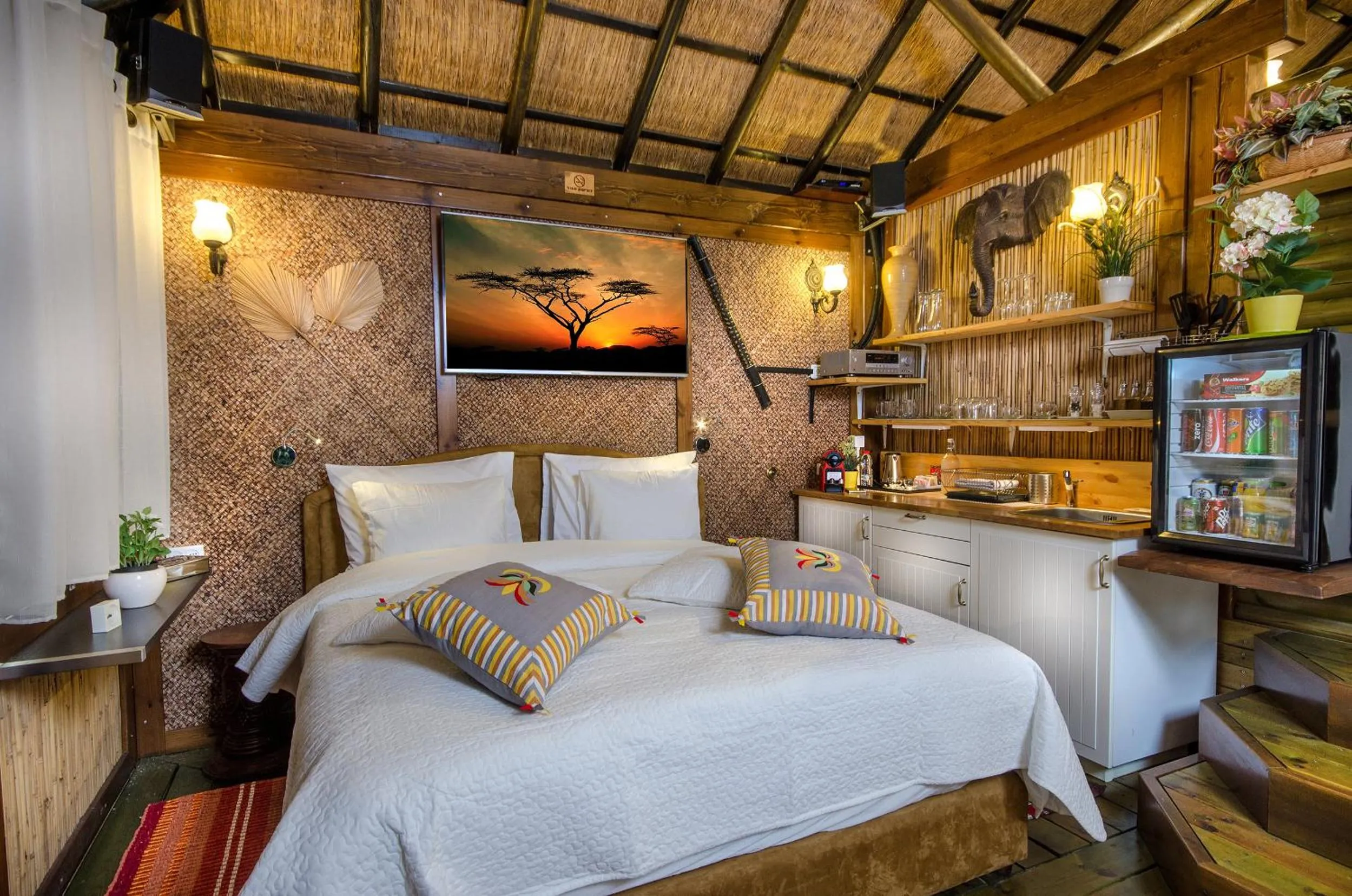Bed in Out of Africa Resort