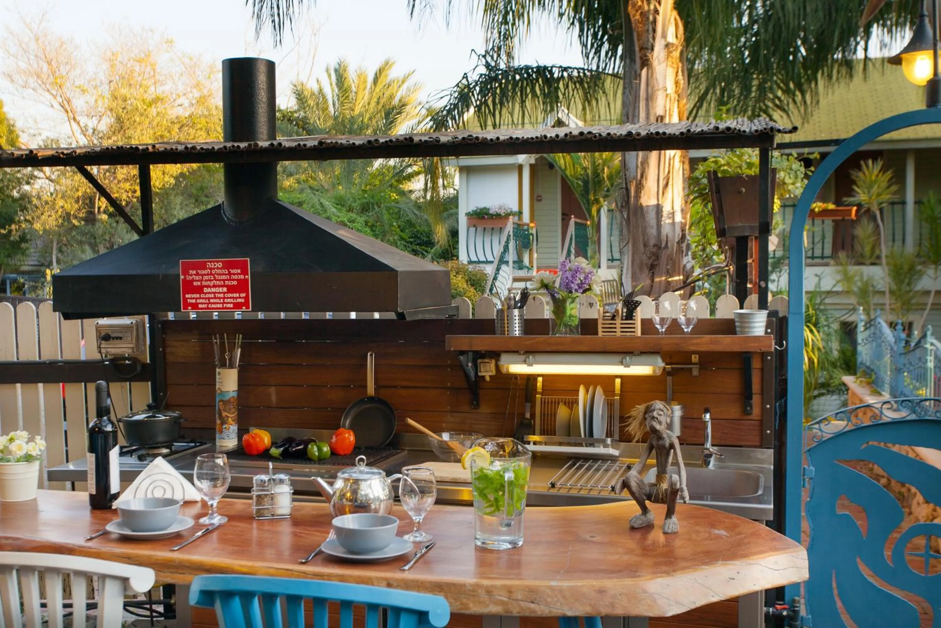 Communal kitchen in Out of Africa Resort