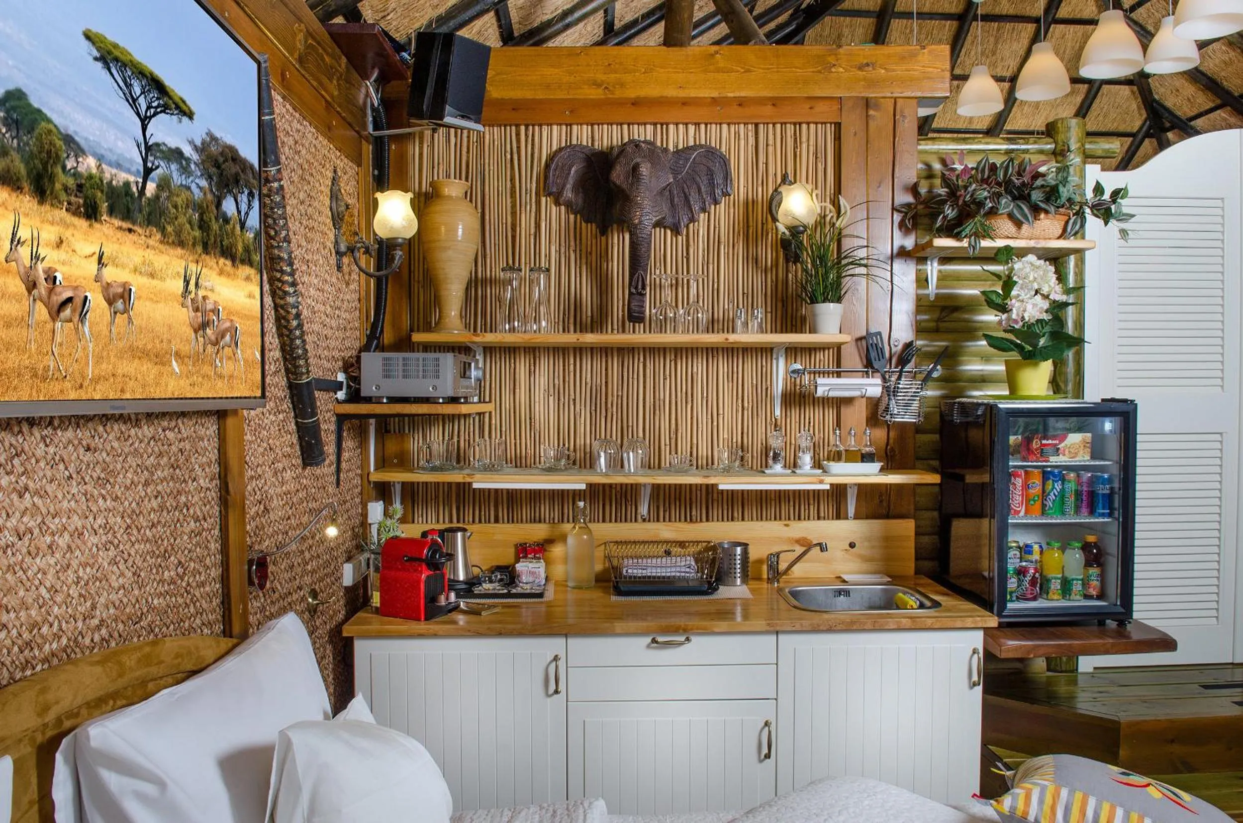 Kitchen or kitchenette in Out of Africa Resort