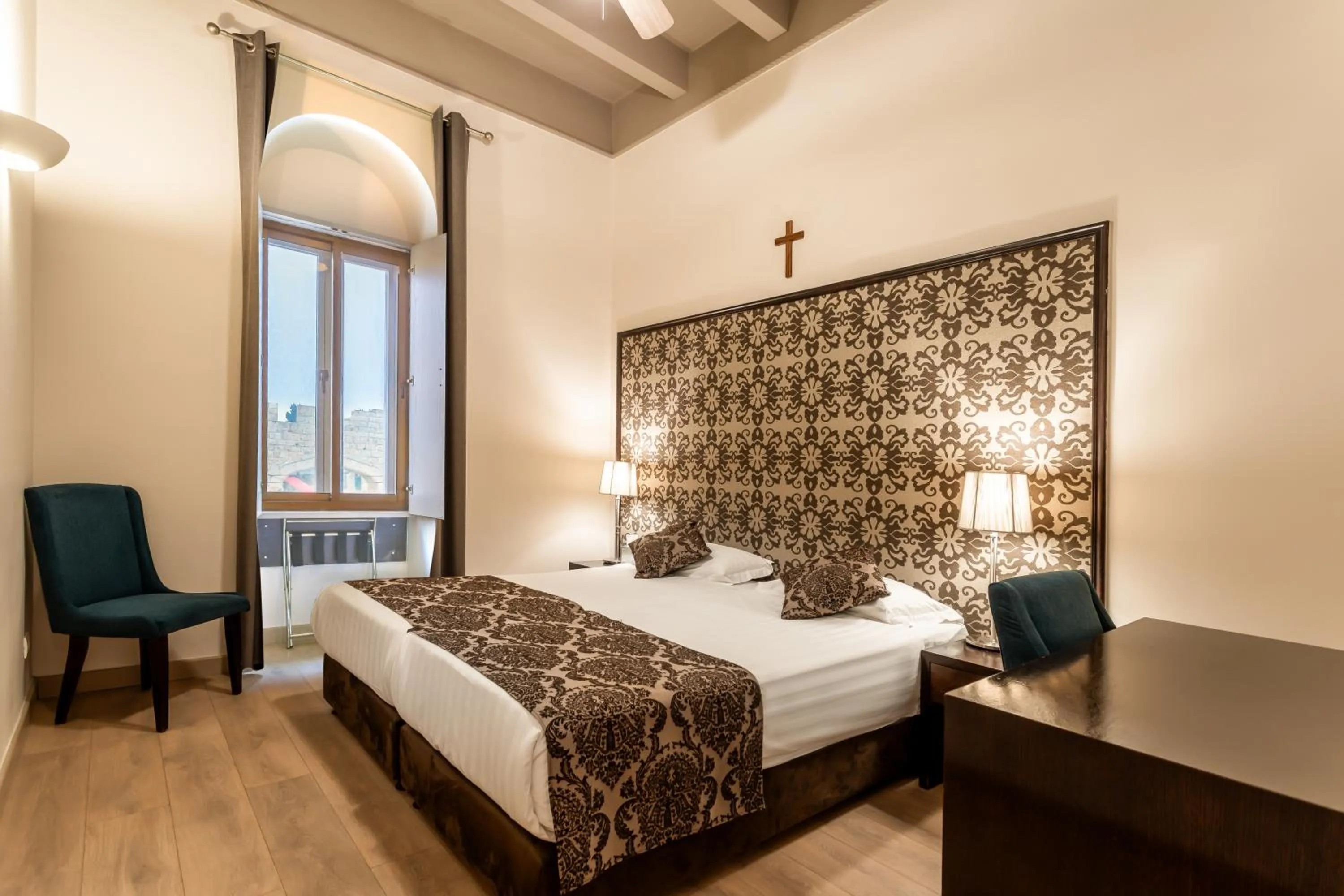 View (from property/room), Bed in Notre Dame of Jerusalem Center