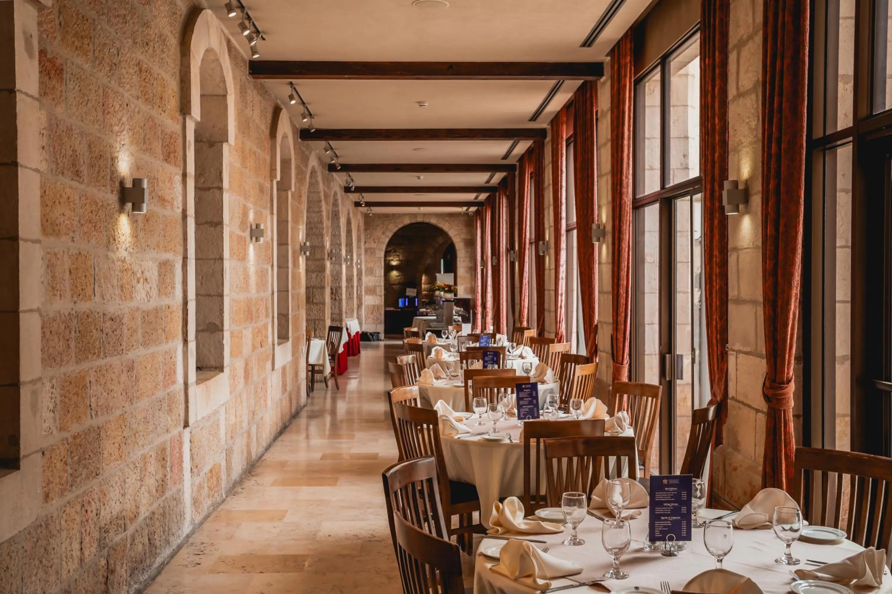 Dining area in Notre Dame of Jerusalem Center