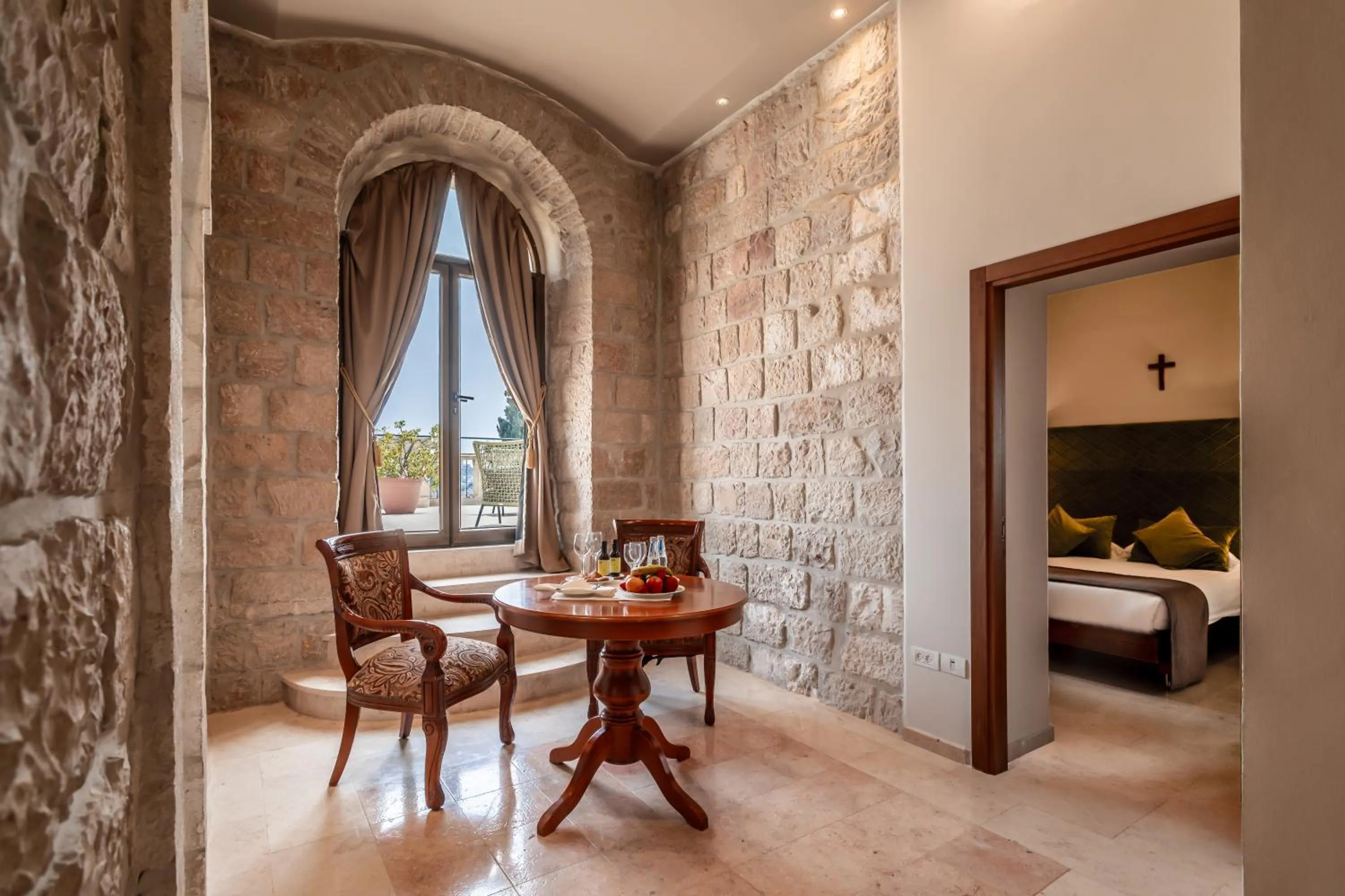 Dining area in Notre Dame of Jerusalem Center