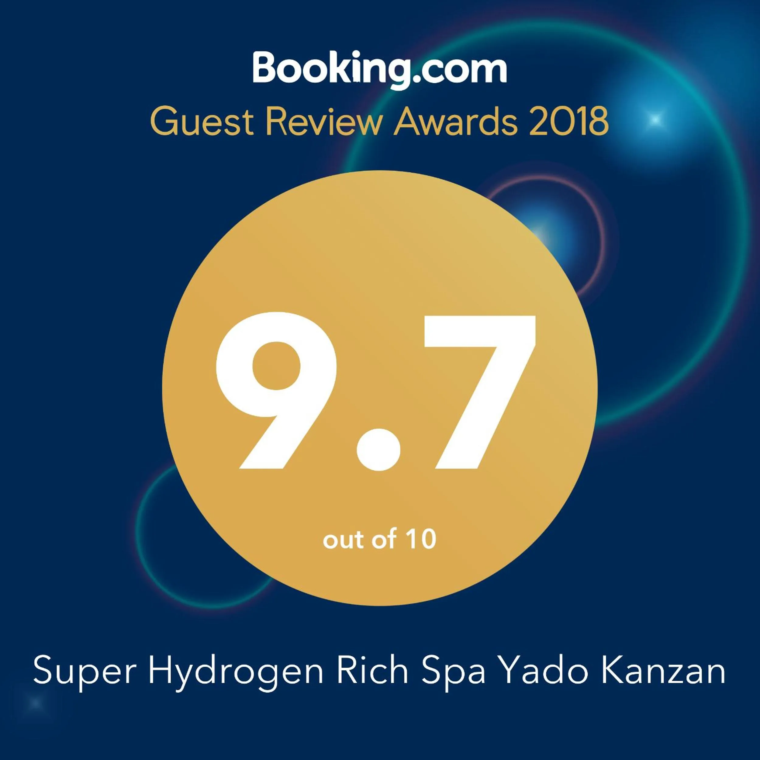 Certificate/Award in Super Hydrogen Rich Spa Yado Kanzan
