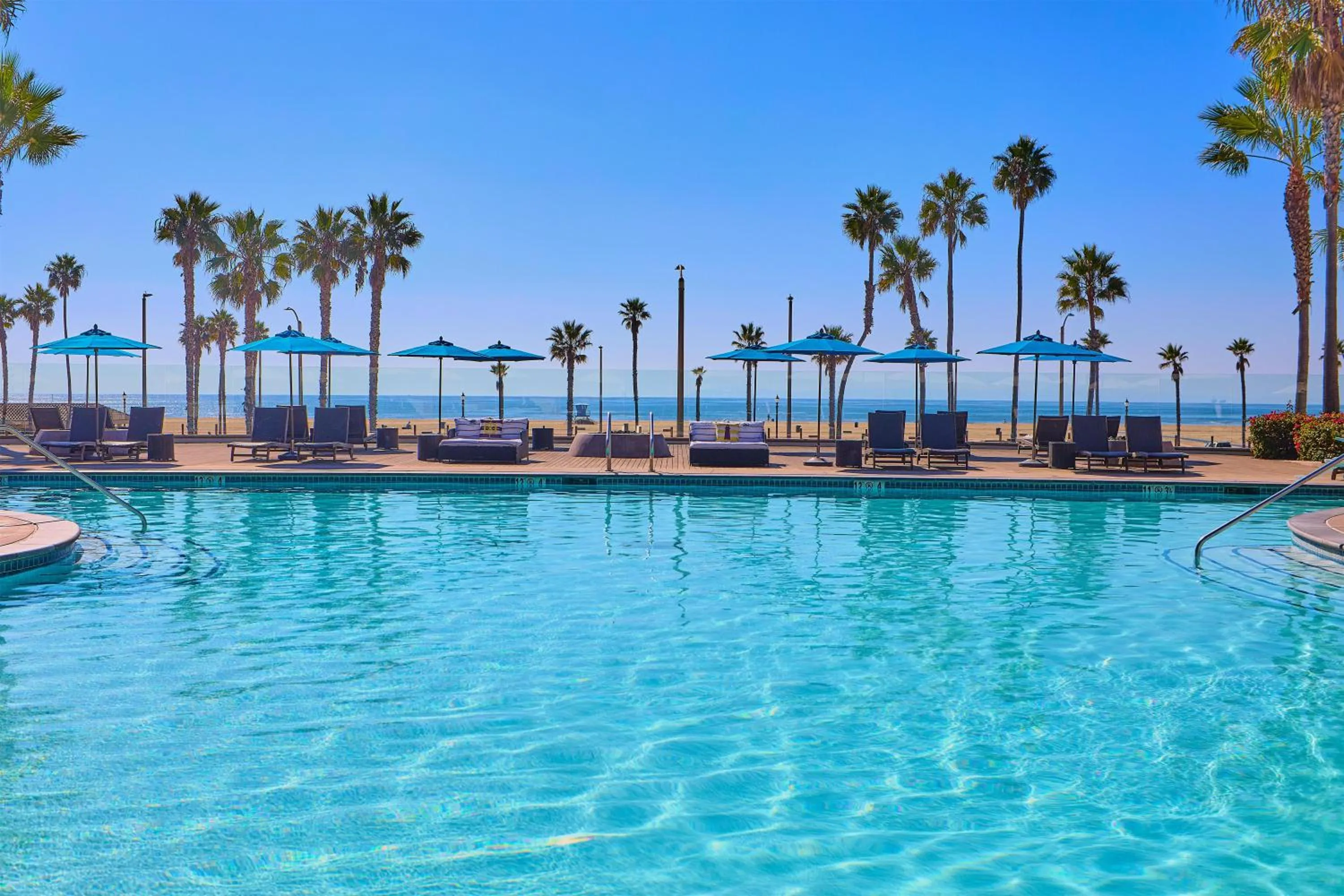 Pool view in The Waterfront Beach Resort, A Hilton Hotel