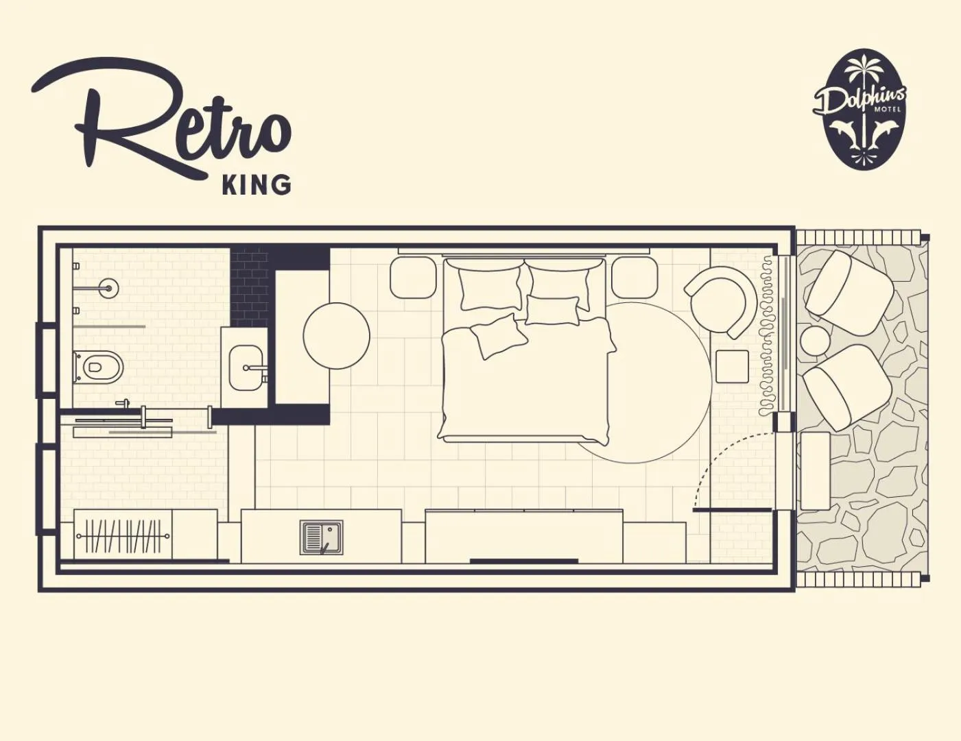 Bedroom in Dolphins Motel