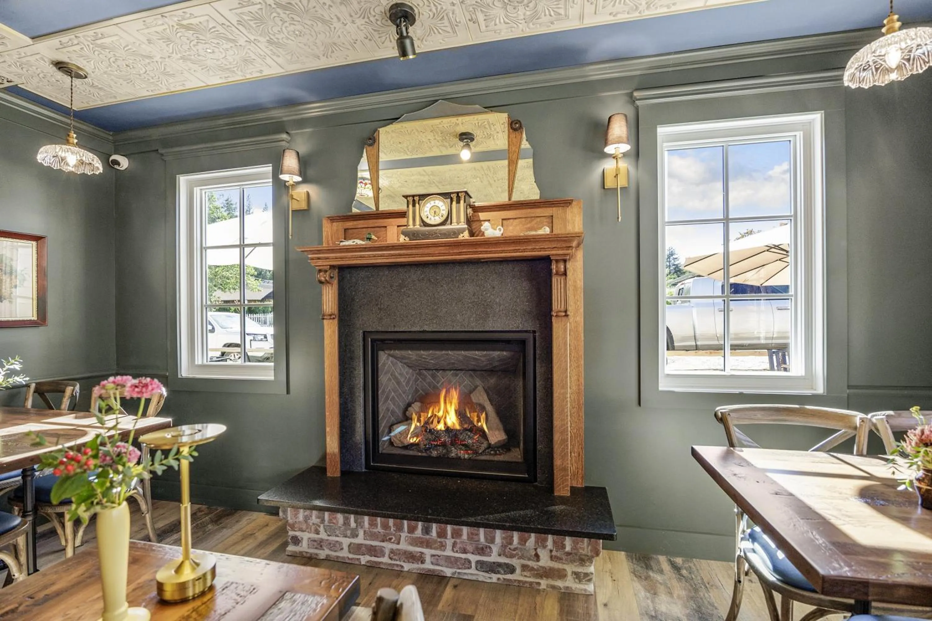 fireplace in McCully House Inn