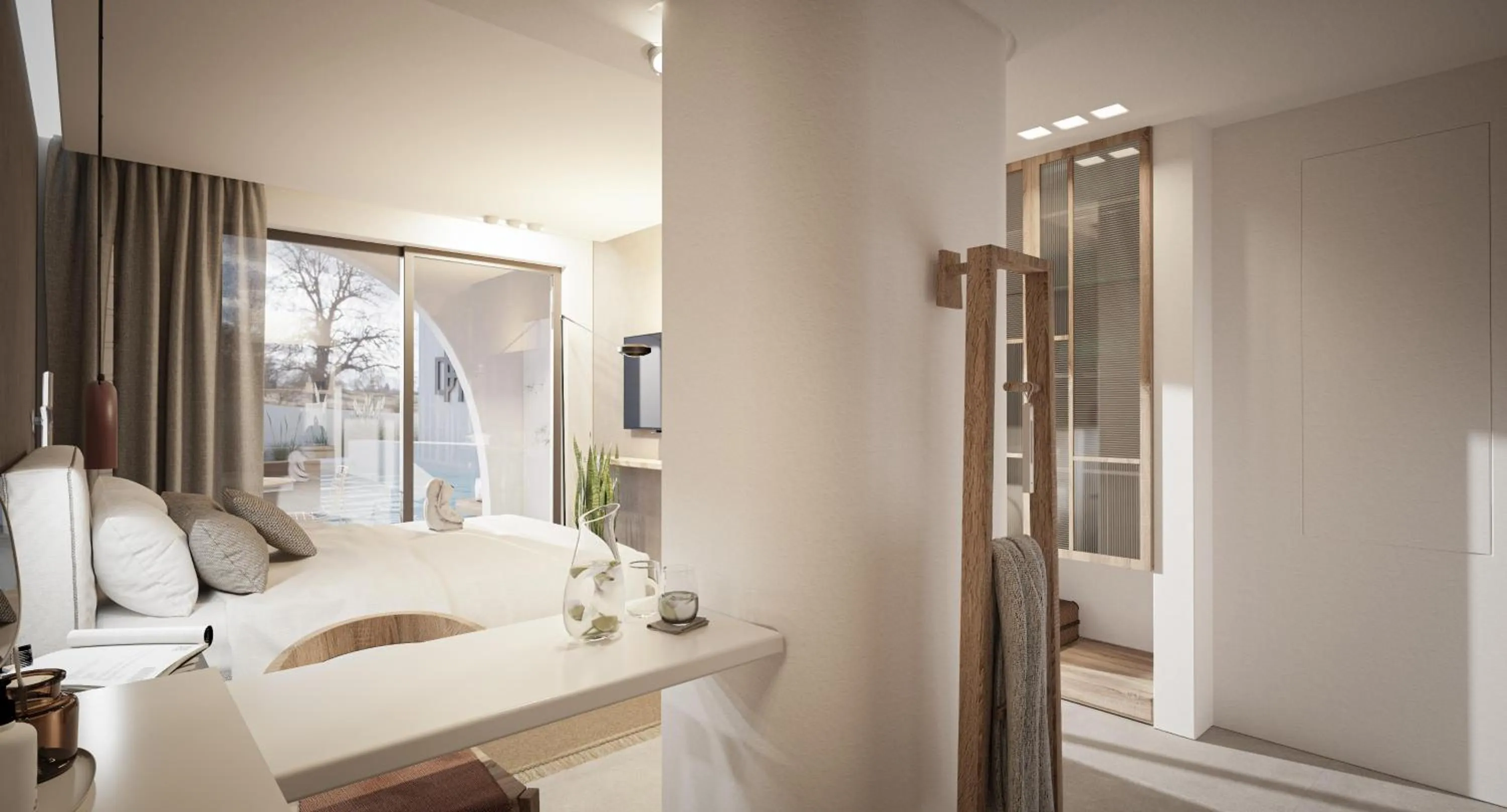 Bathroom, Bed in Dore Boutique Hotel