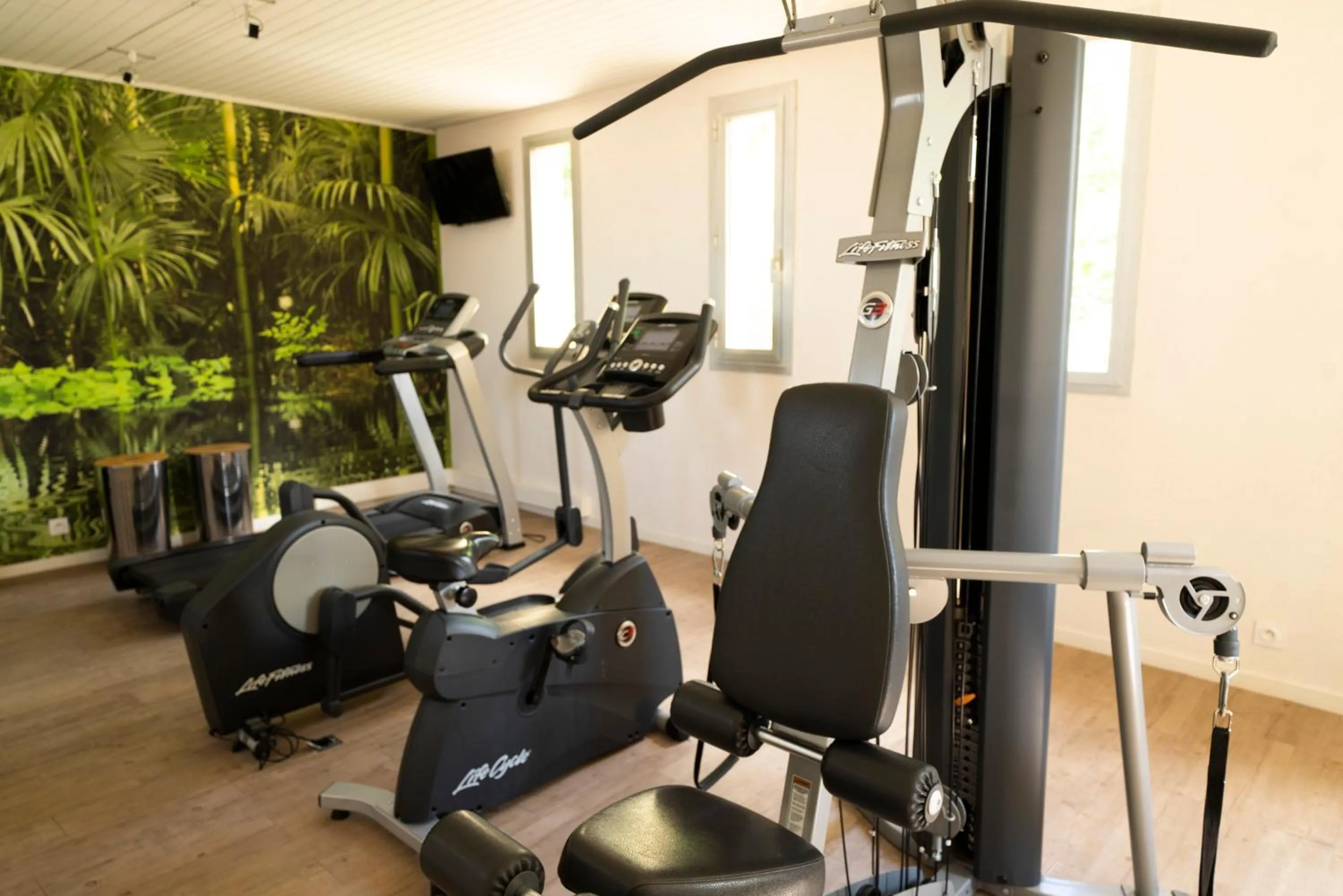 Fitness centre/facilities in Logis Hotel Restaurant SPA Les Oliviers