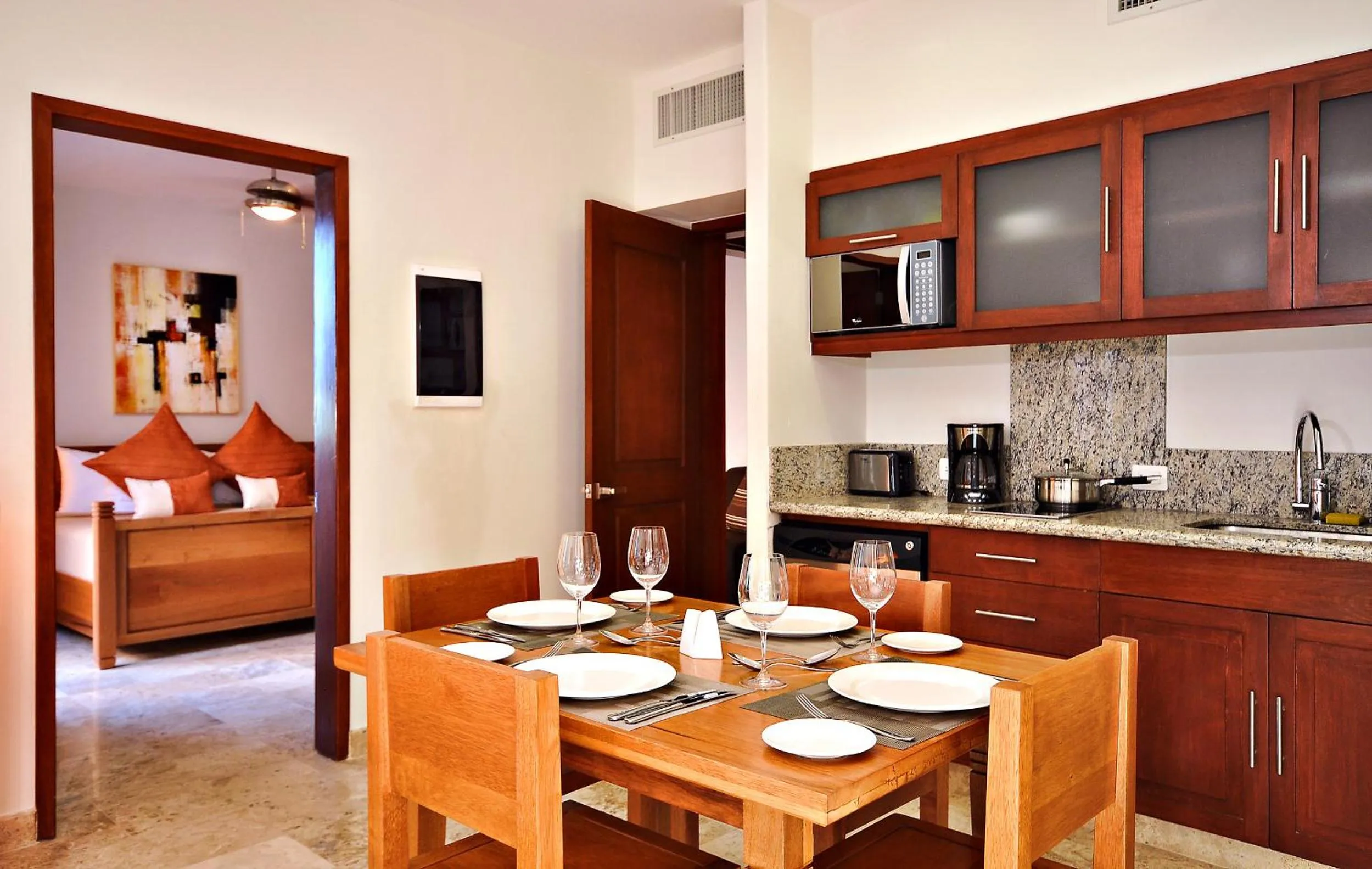 Dining area, Bed in Acanto Hotel Playa del Carmen, Trademark Collection by Wyndham