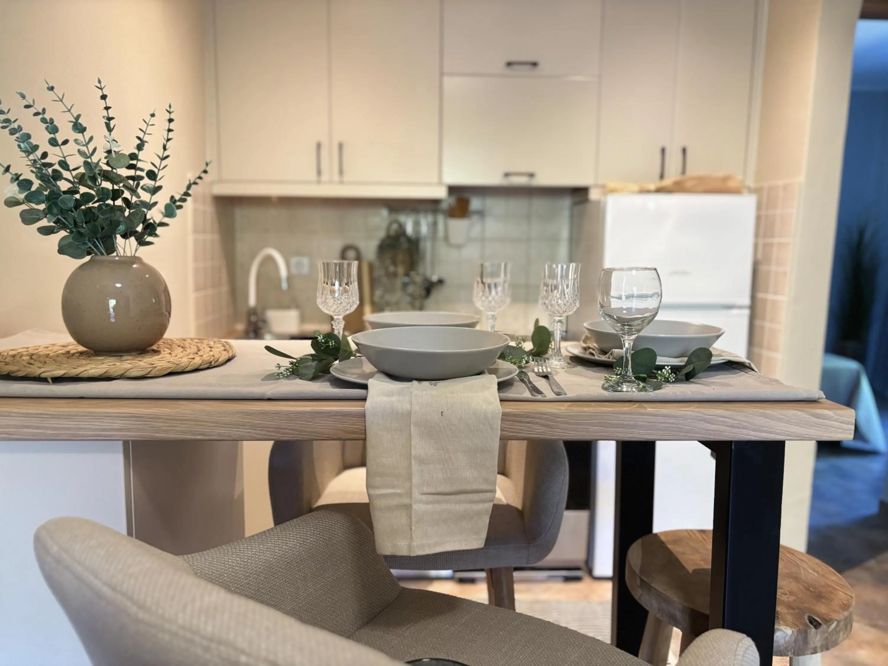Kitchen or kitchenette in Kaloudis Studios & Apartments