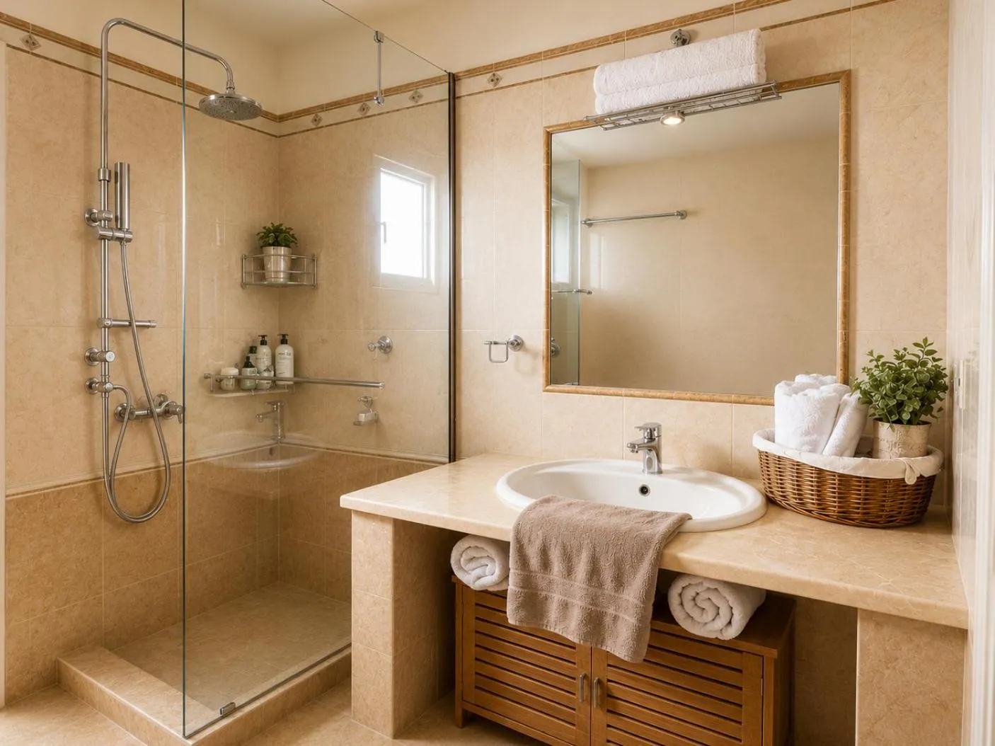 Shower in Kaloudis Studios & Apartments