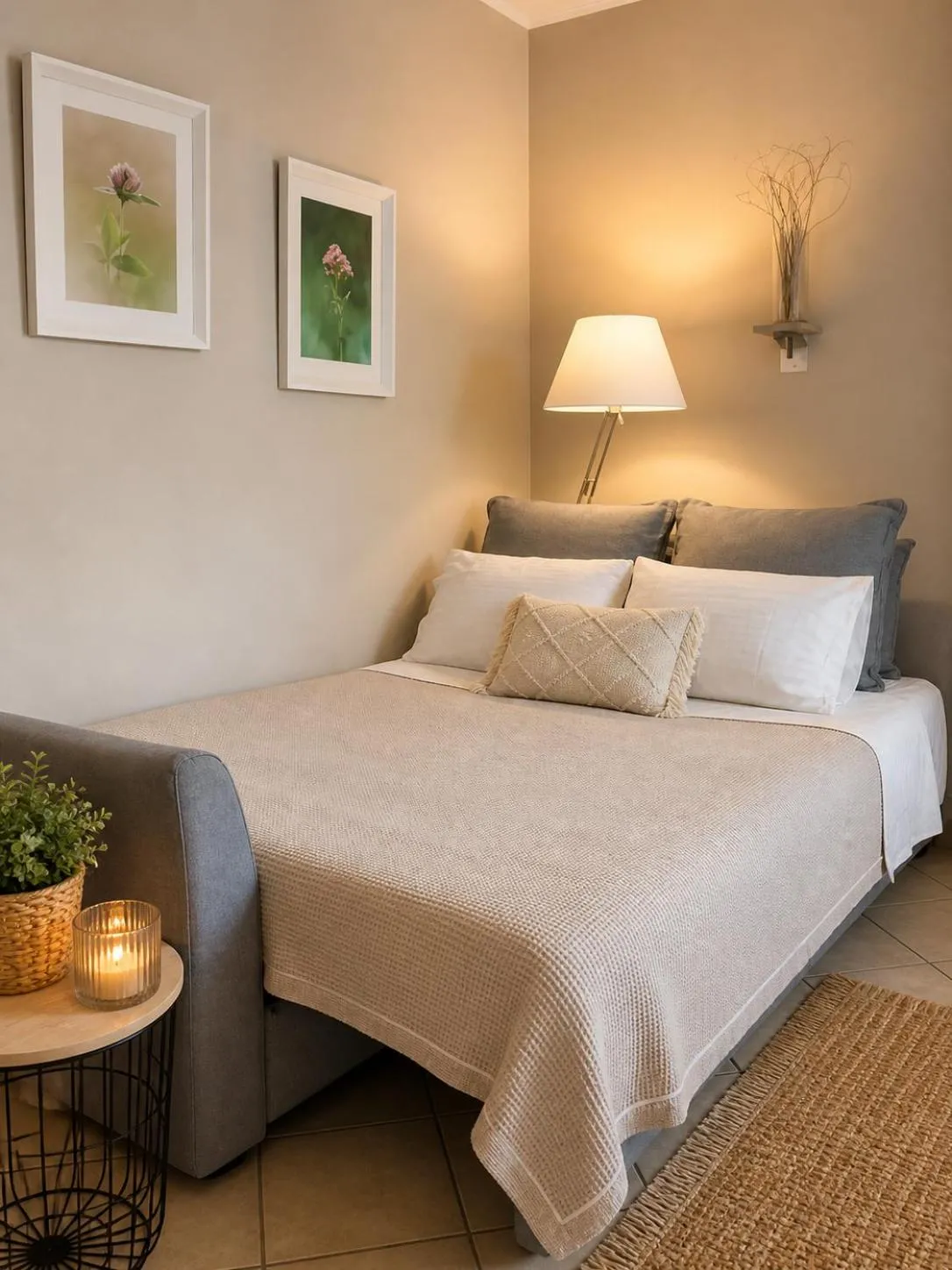 Seating area, Bed in Kaloudis Studios & Apartments