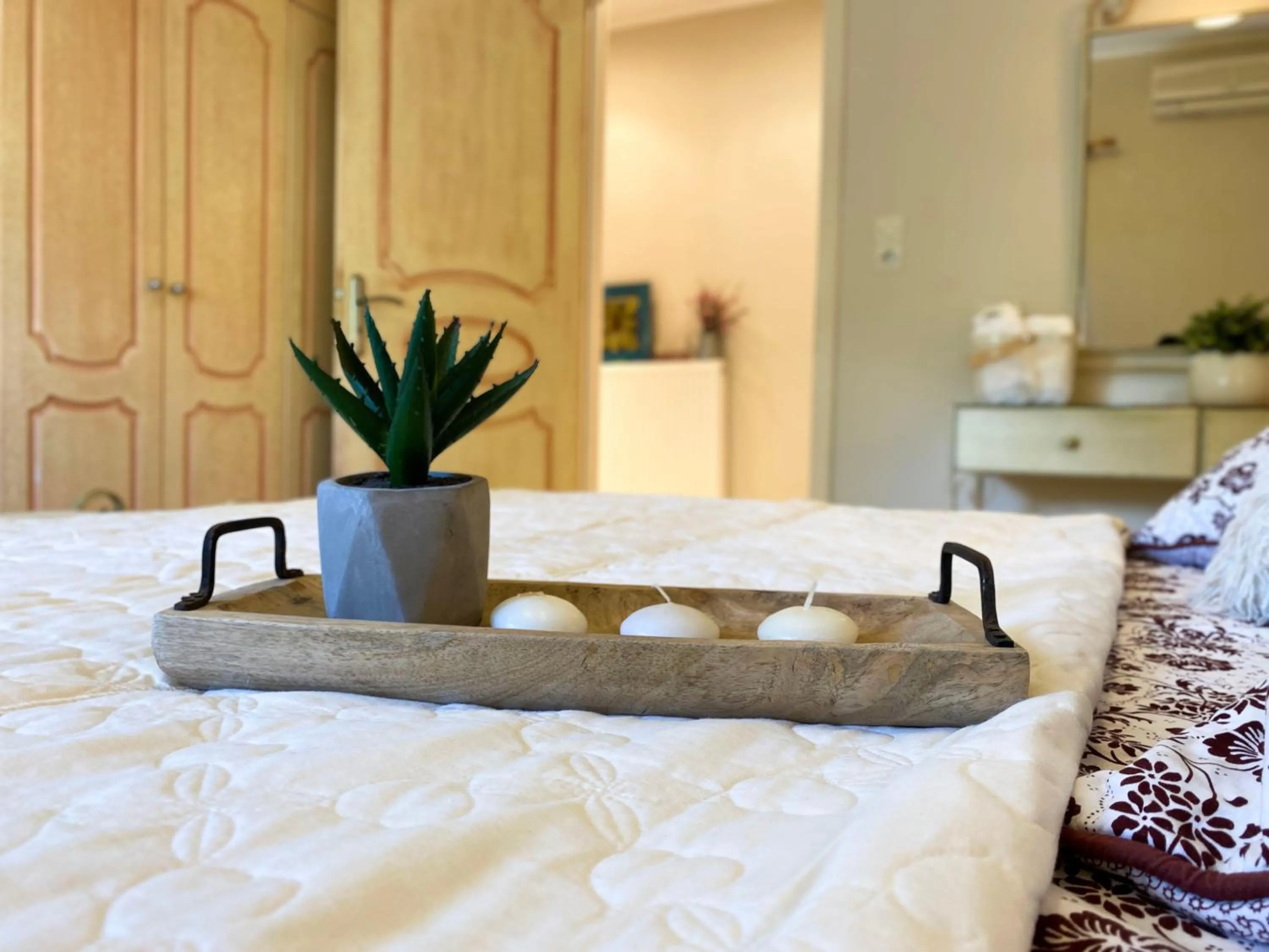 Bed in Kaloudis Studios & Apartments
