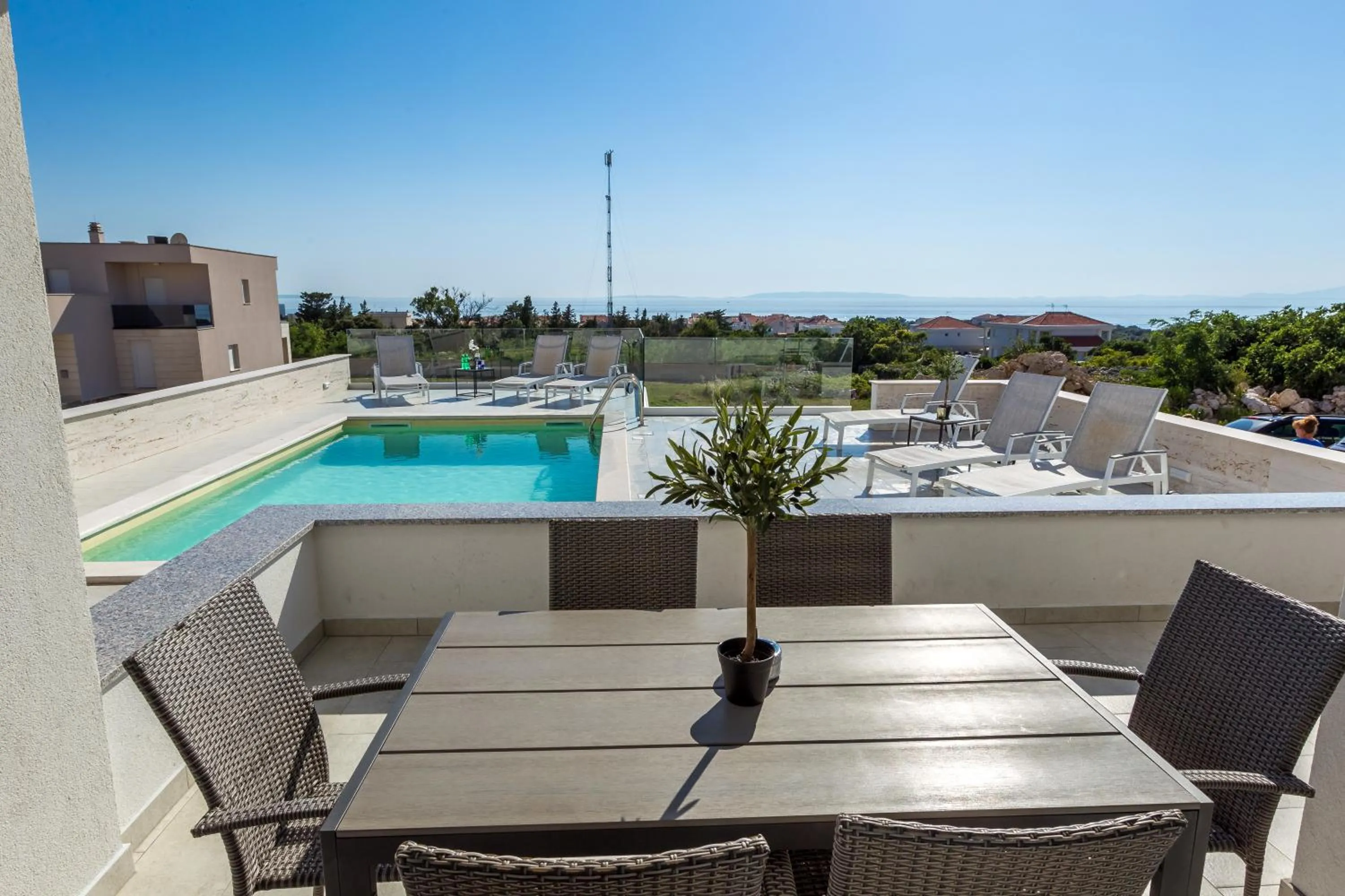 Balcony/Terrace in Pool Apartments Villa Dalia