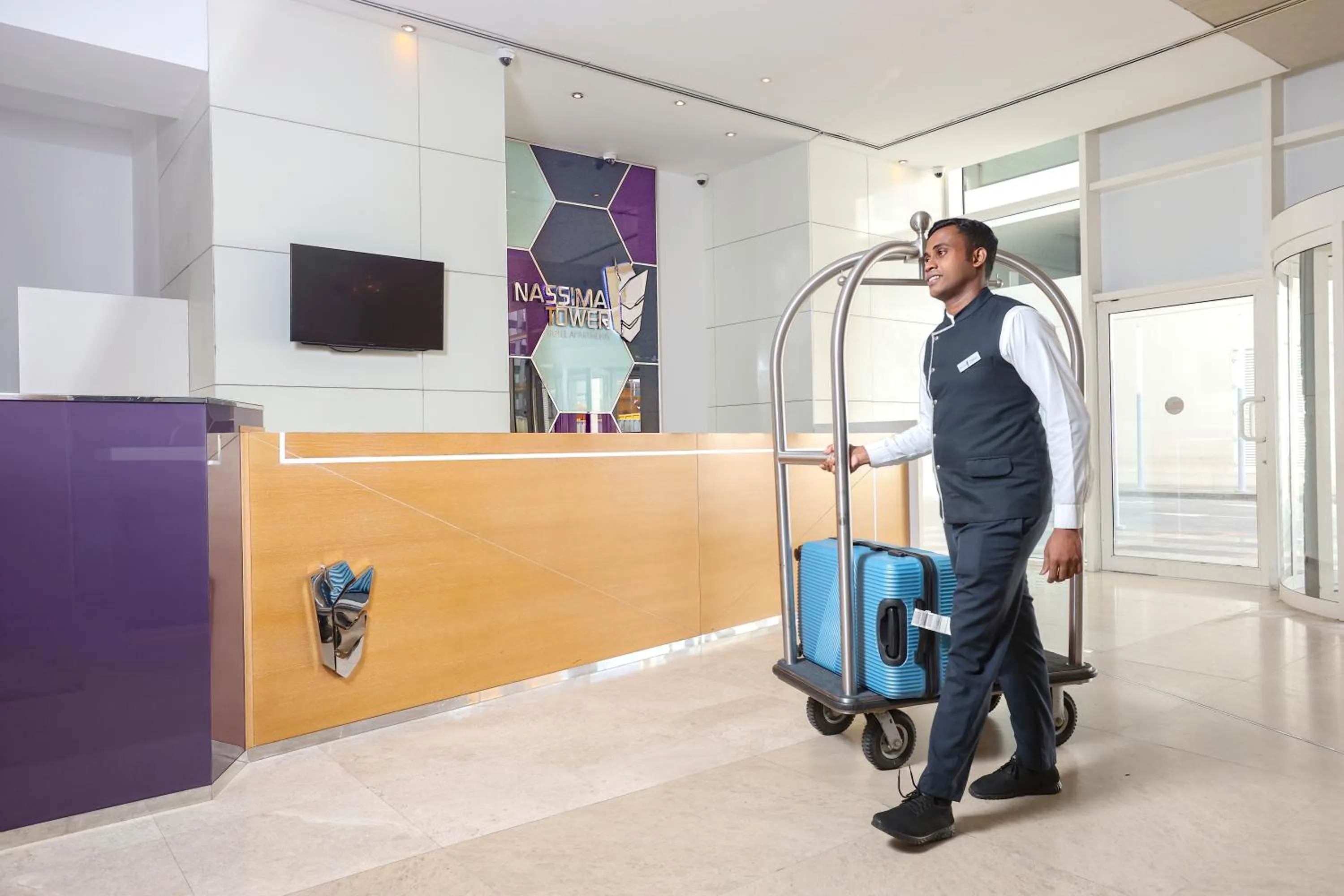 Lobby or reception in Nassima Tower Hotel Apartments