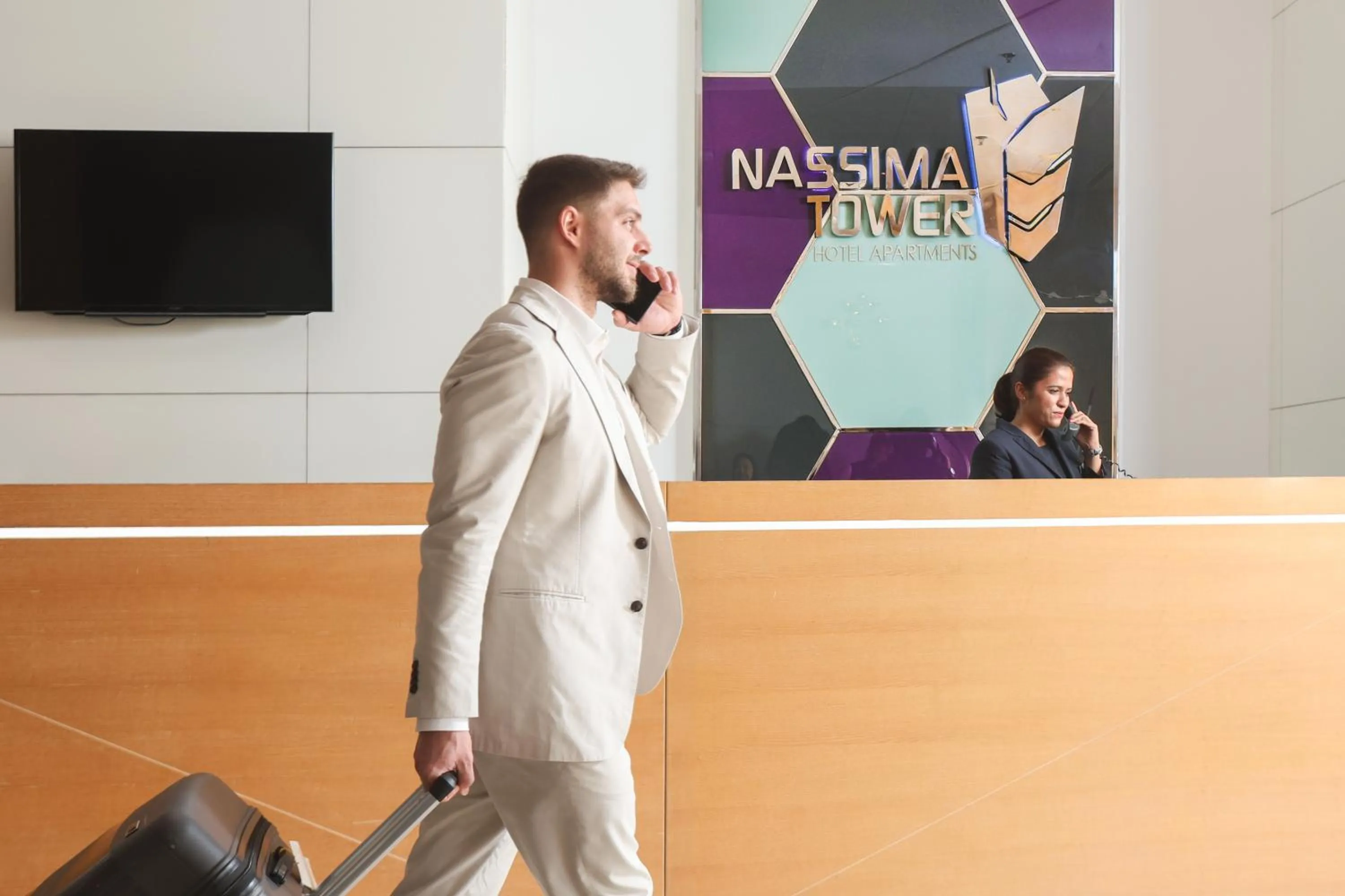 Lobby or reception in Nassima Tower Hotel Apartments