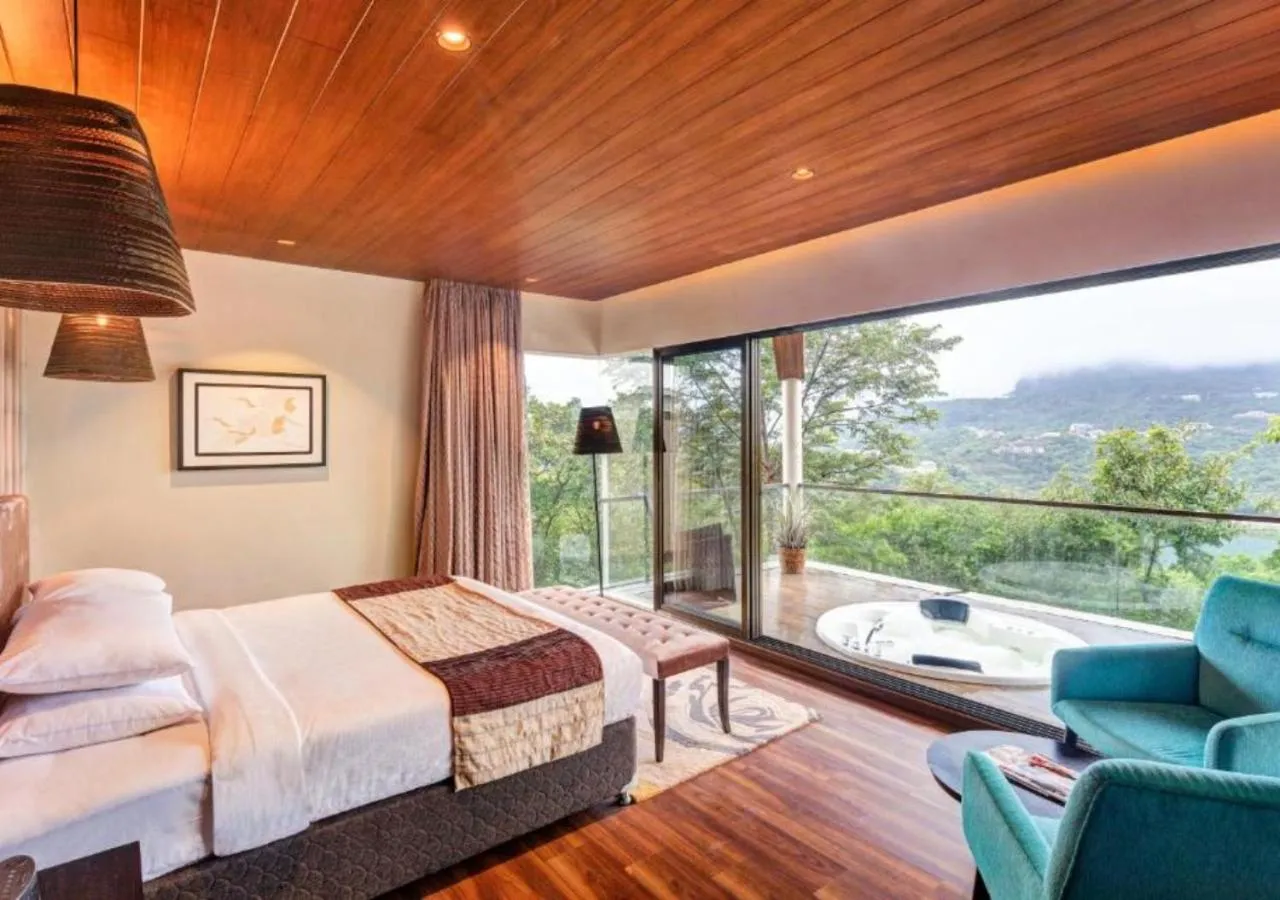 View (from property/room), Bed in Aveda Suites at Aamby Valley city