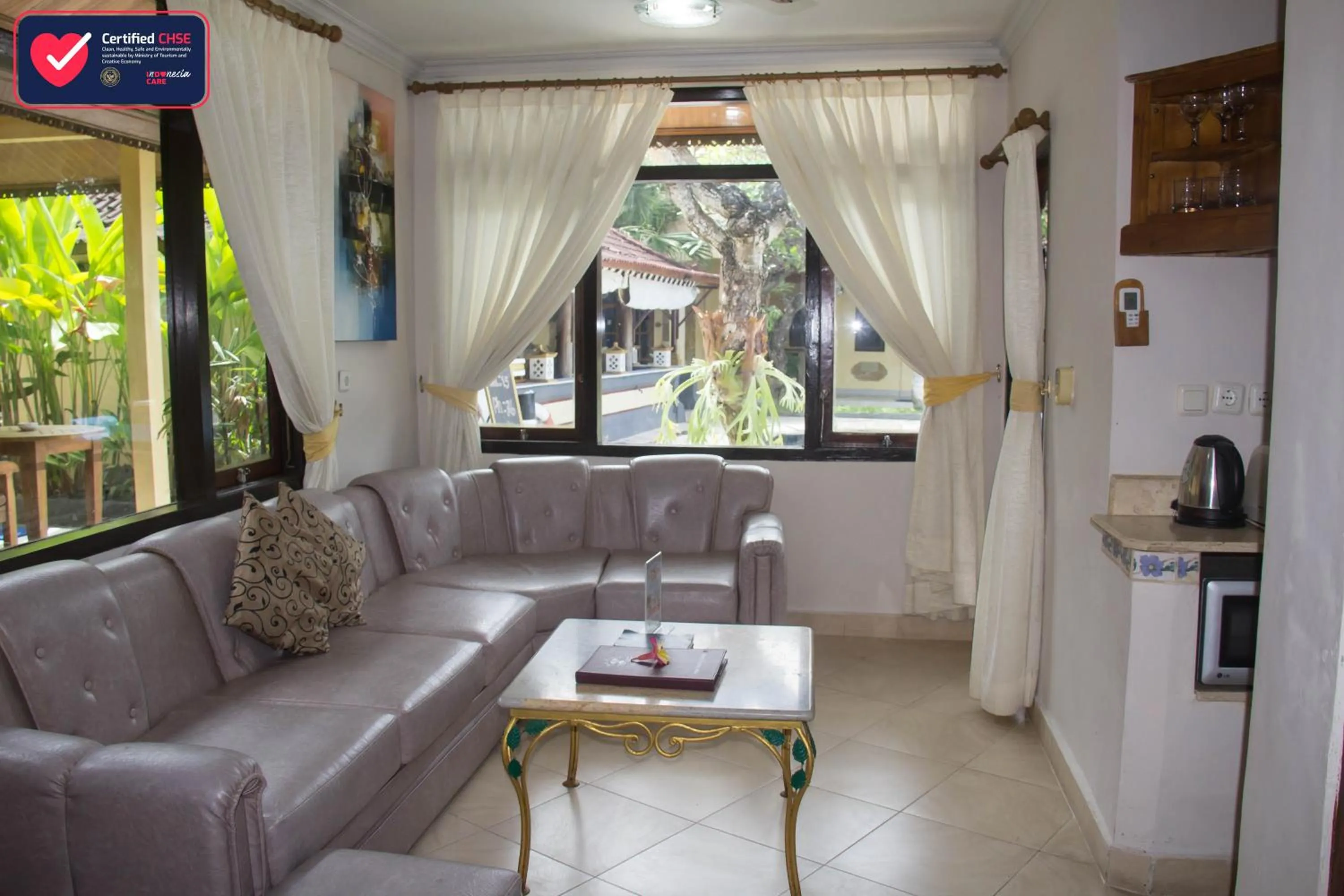 Seating area in Bali Seascape Beach Club