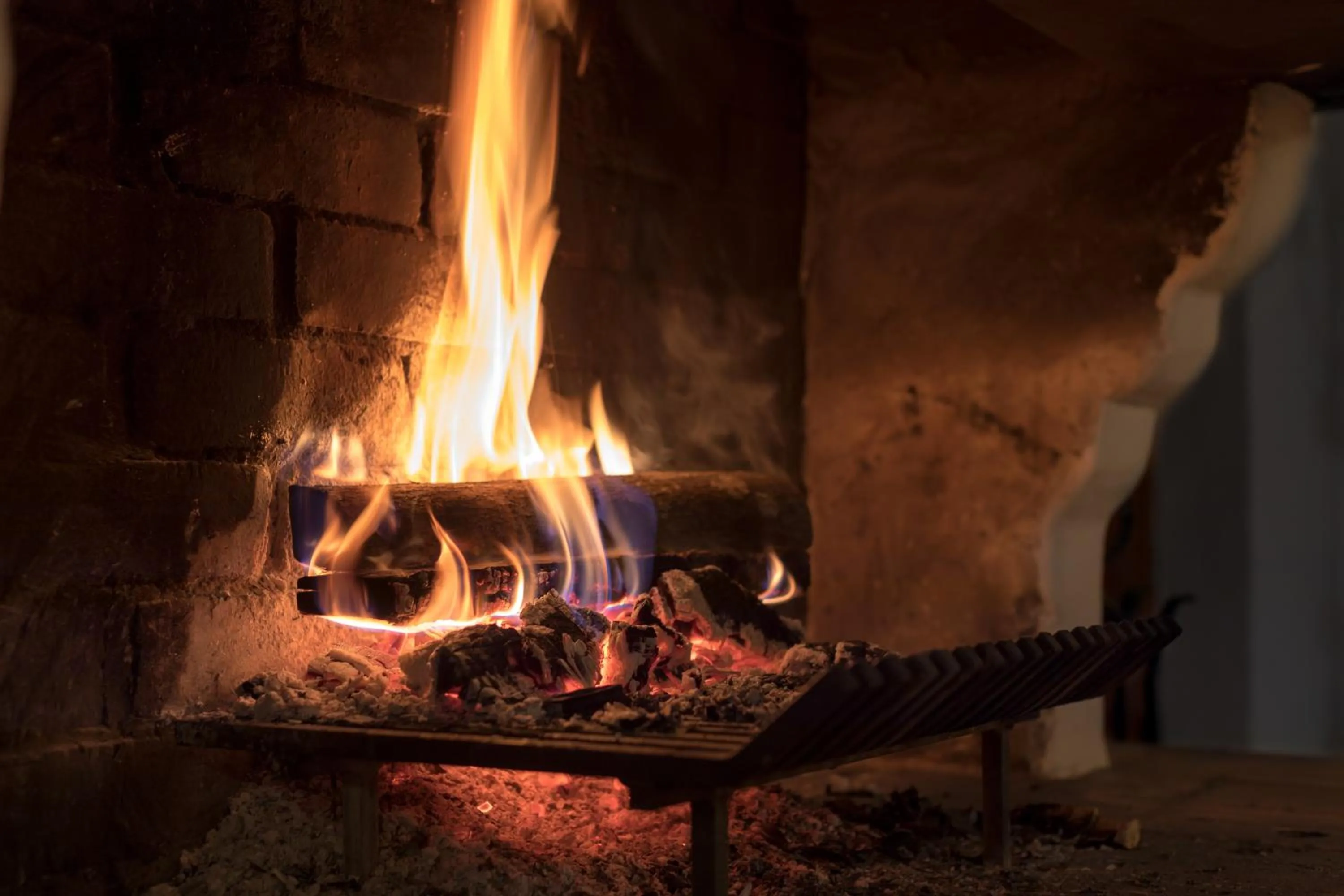 fireplace in Hotel Burgstall