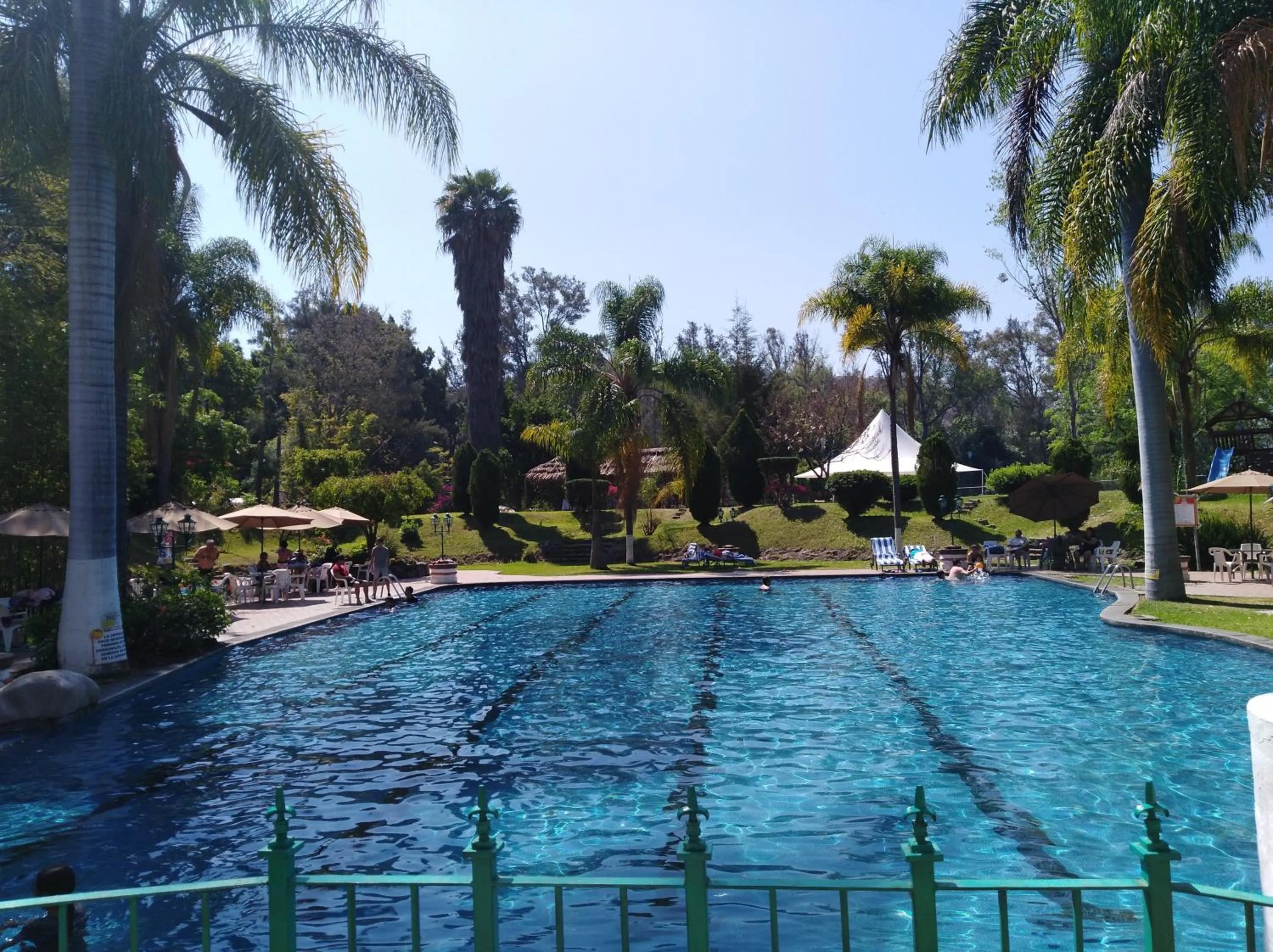Pool view in Posada Los Colorines