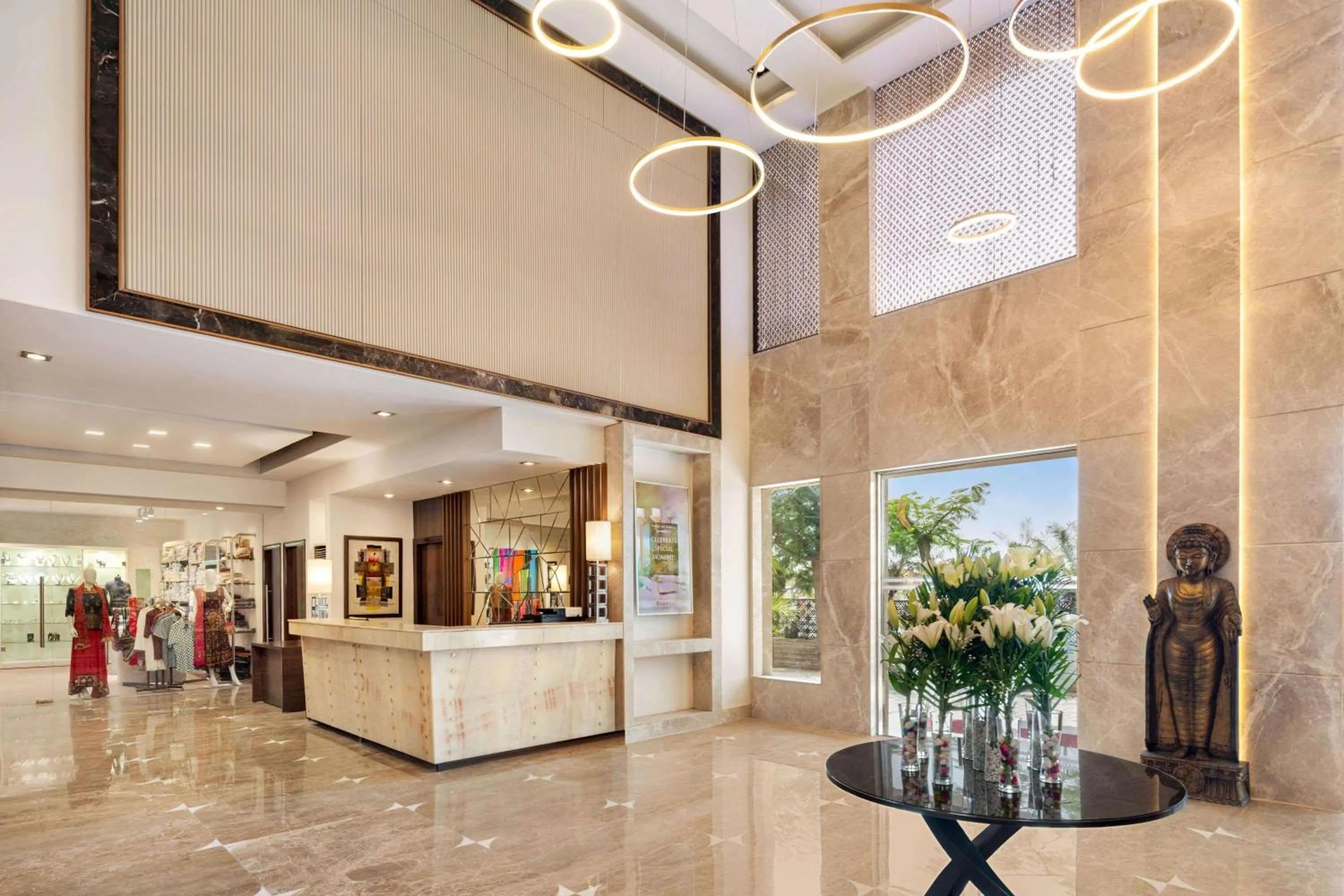 Lobby or reception in Ramada by Wyndham Jaipur North