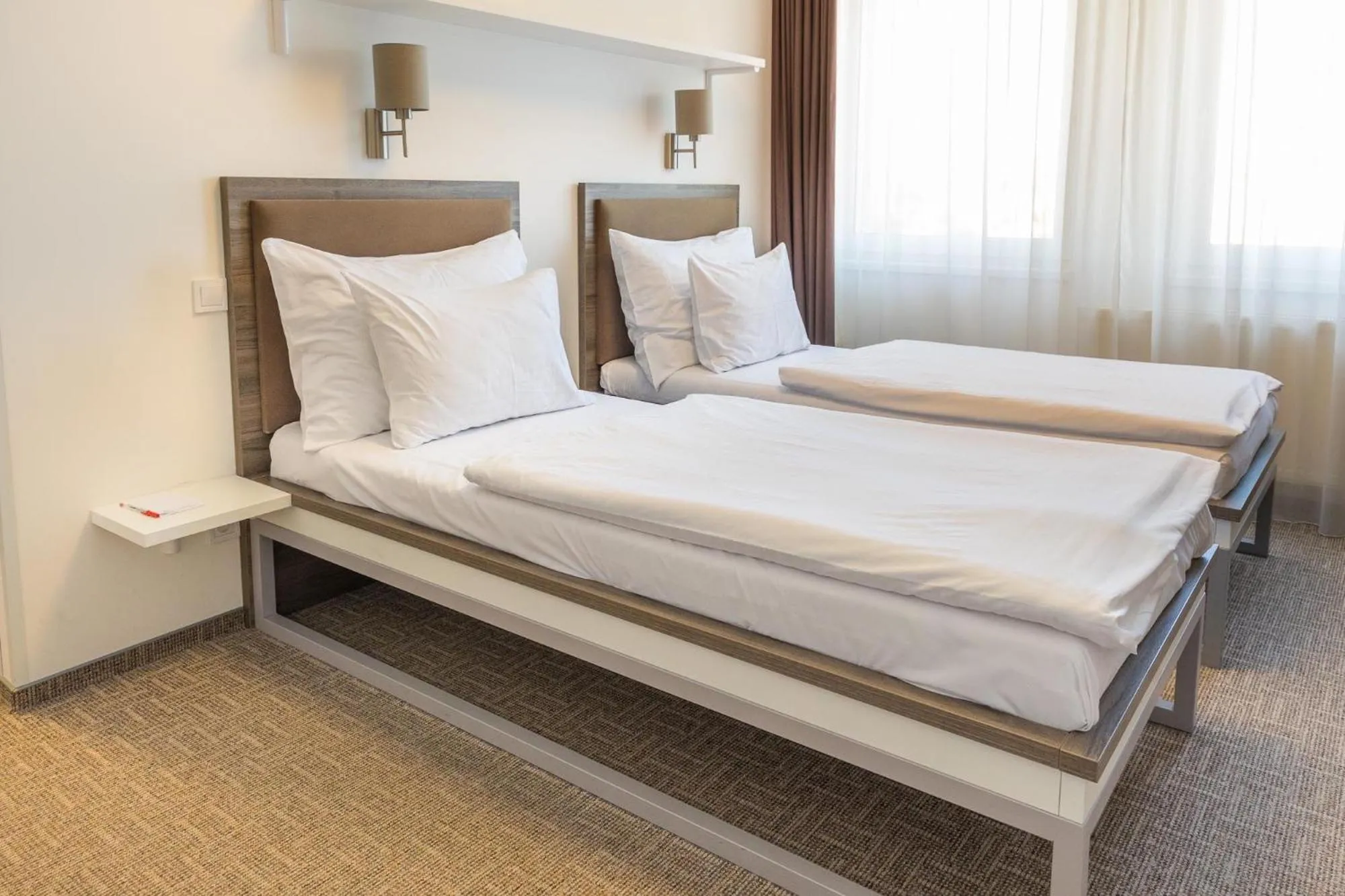 Bed in Skyhotel Prague