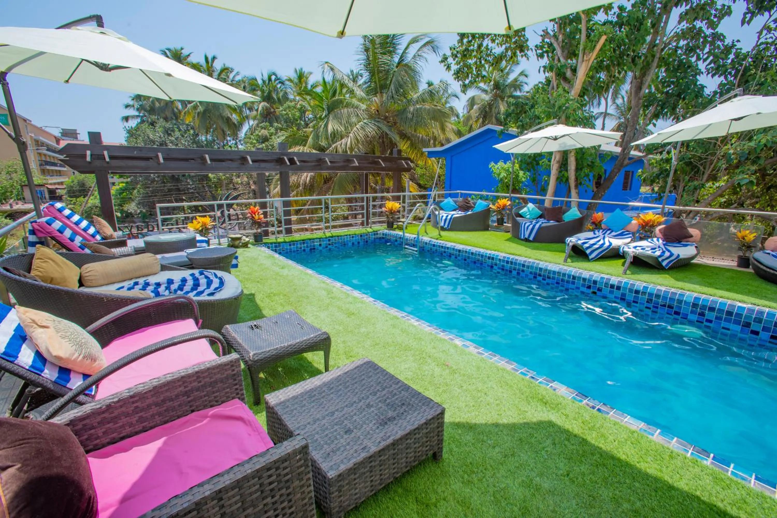 Pool view in Nitya Resort, Calangute