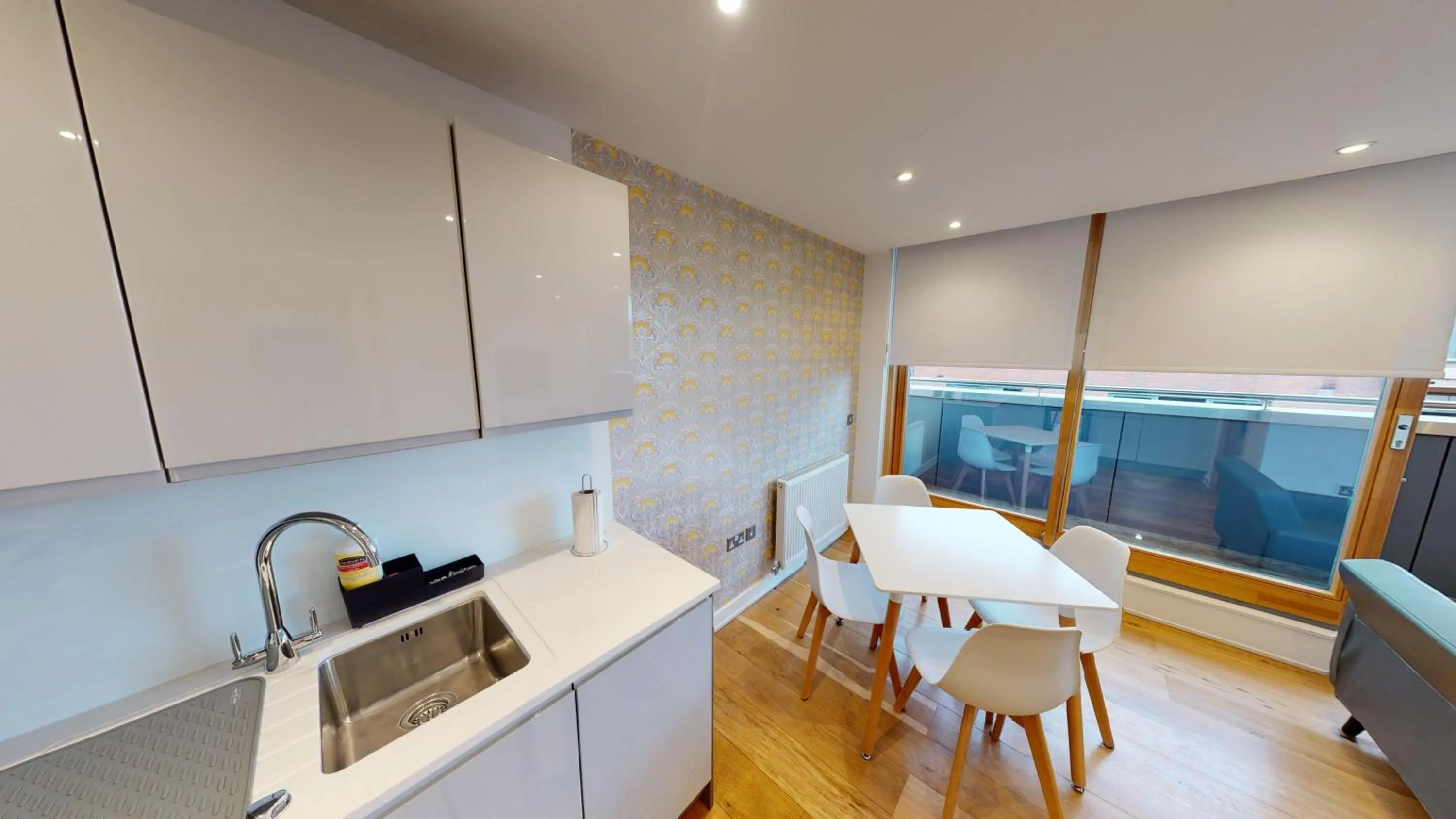 Dining area in Quay Apartments Manchester