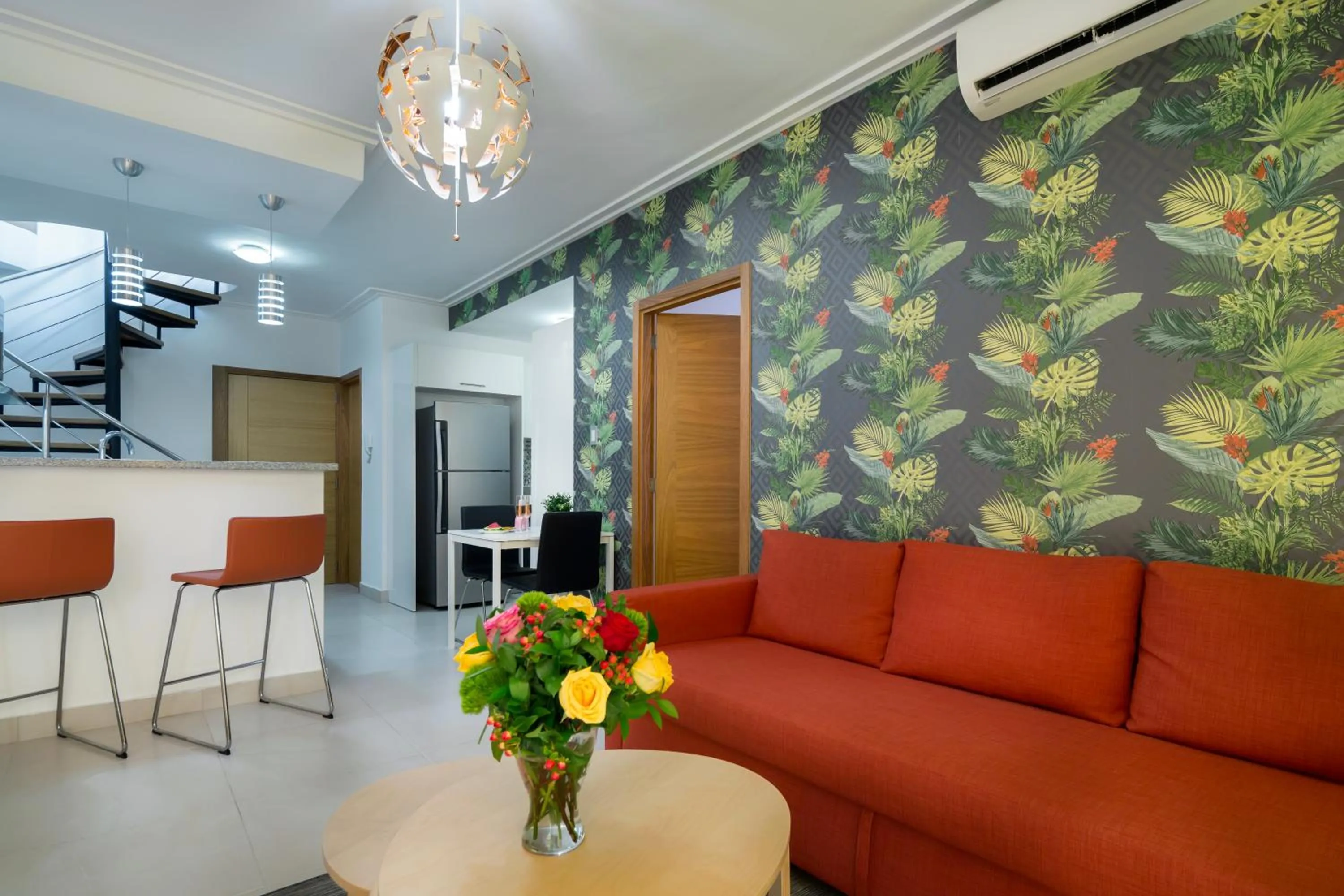 Living room in Central Park Tower