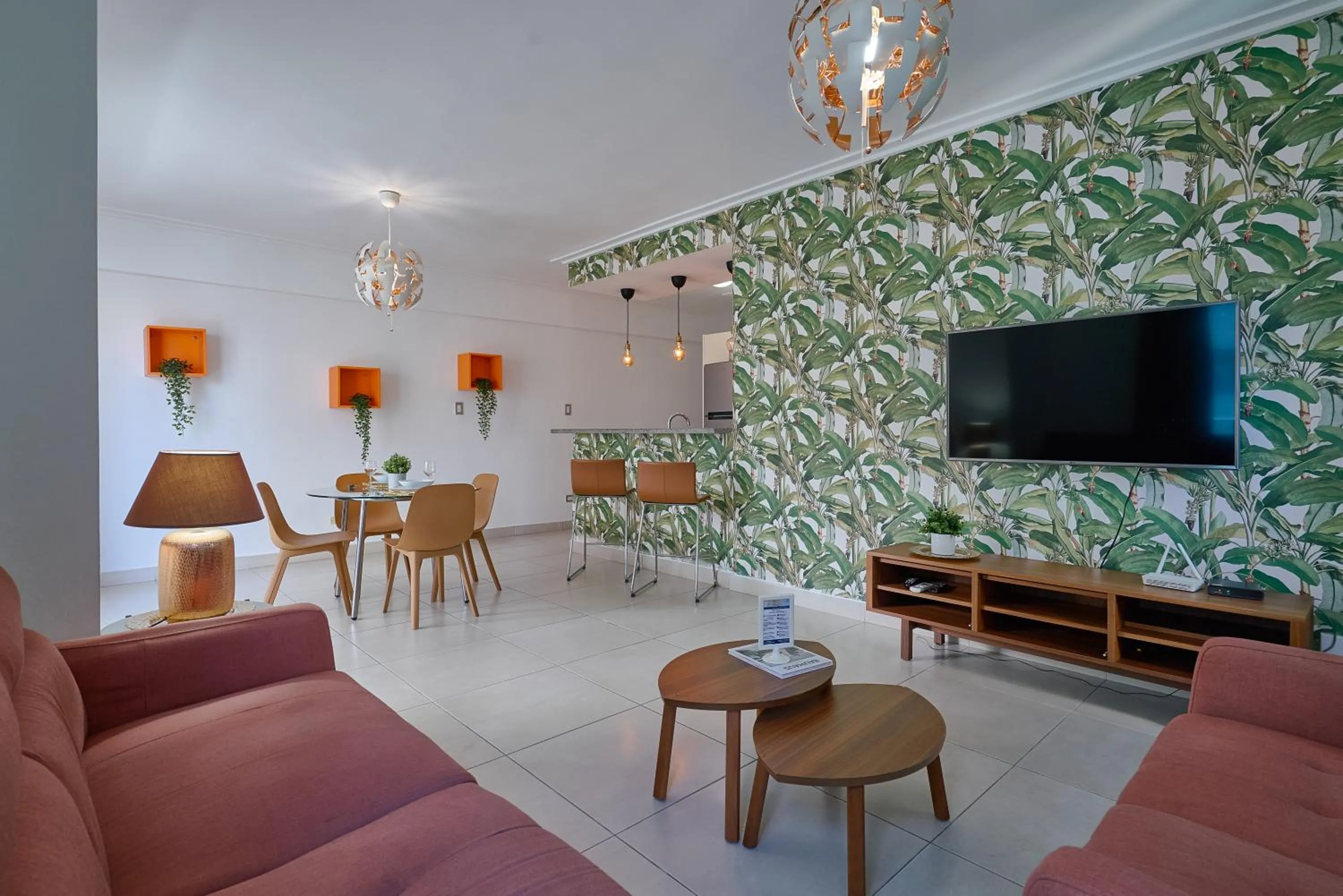 Living room in Central Park Tower