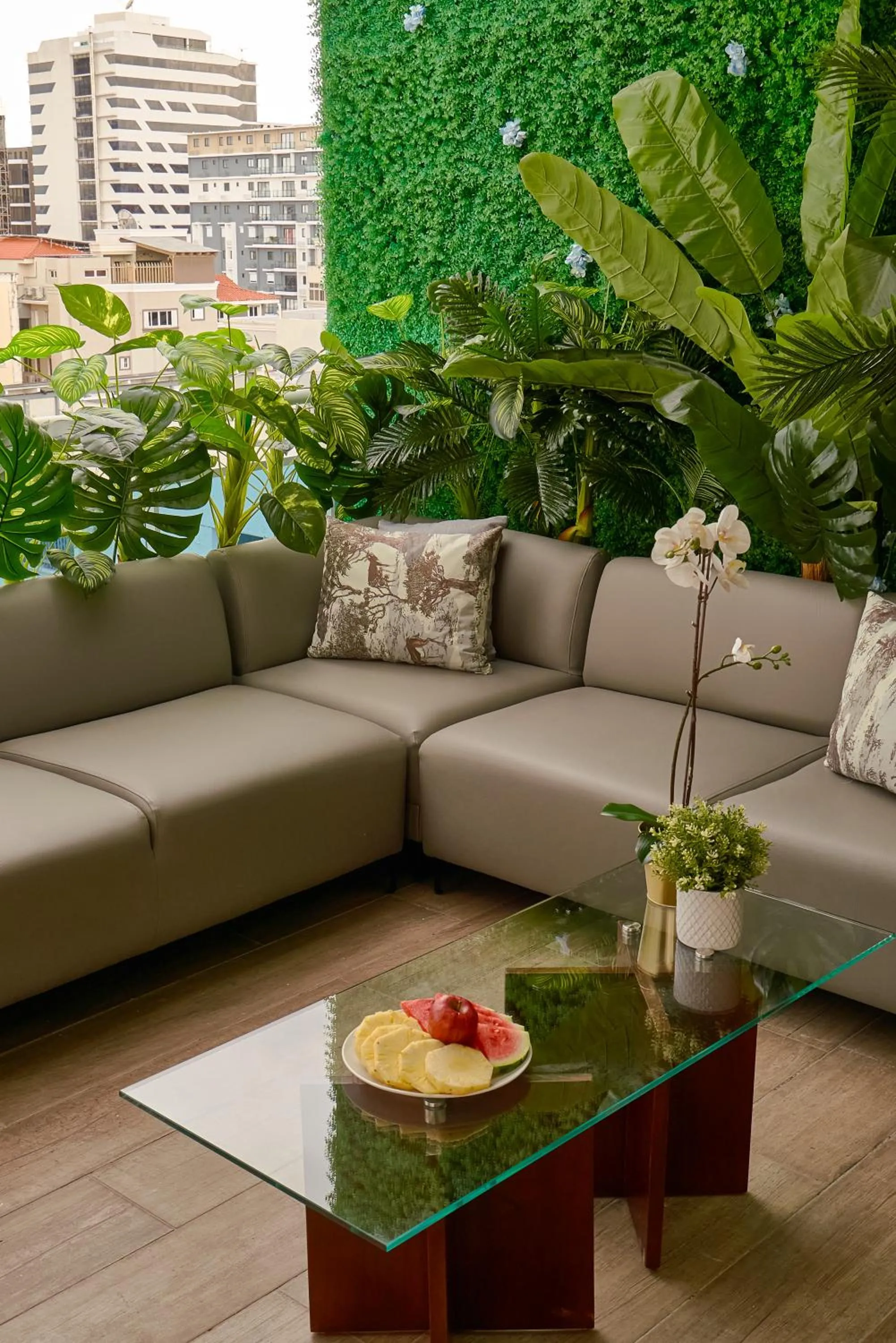 Seating area in Central Park Tower