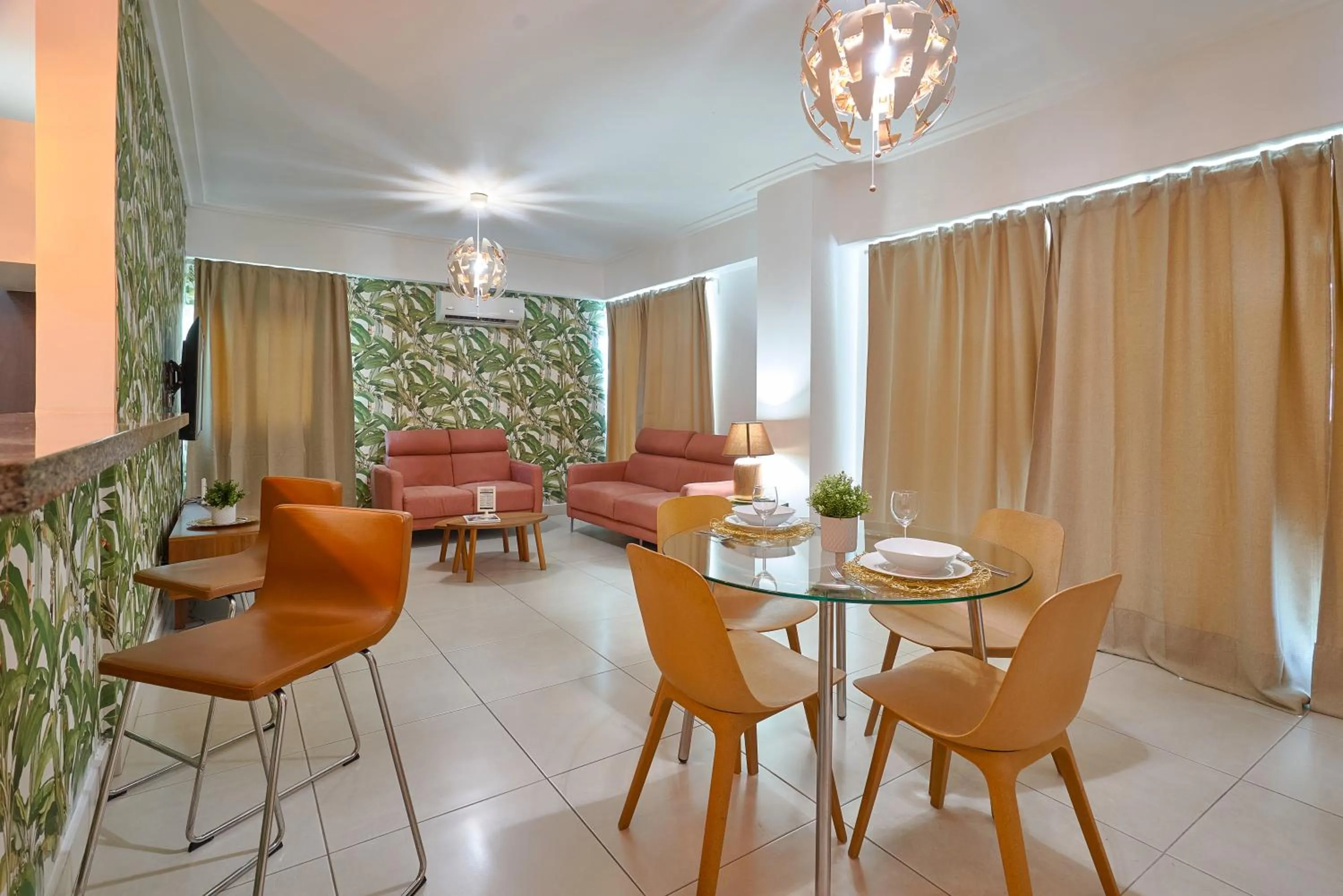 Living room in Central Park Tower