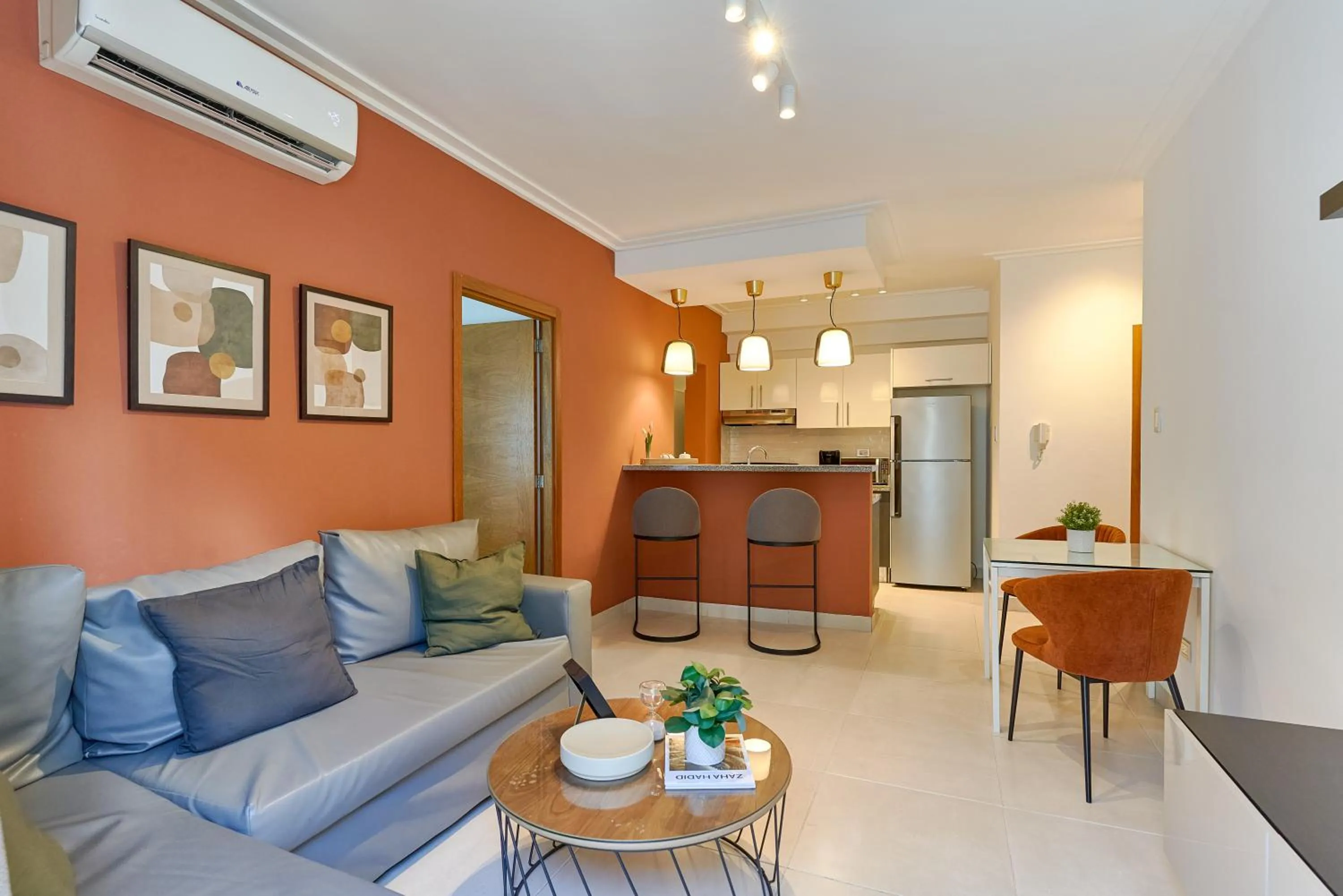 Living room in Central Park Tower